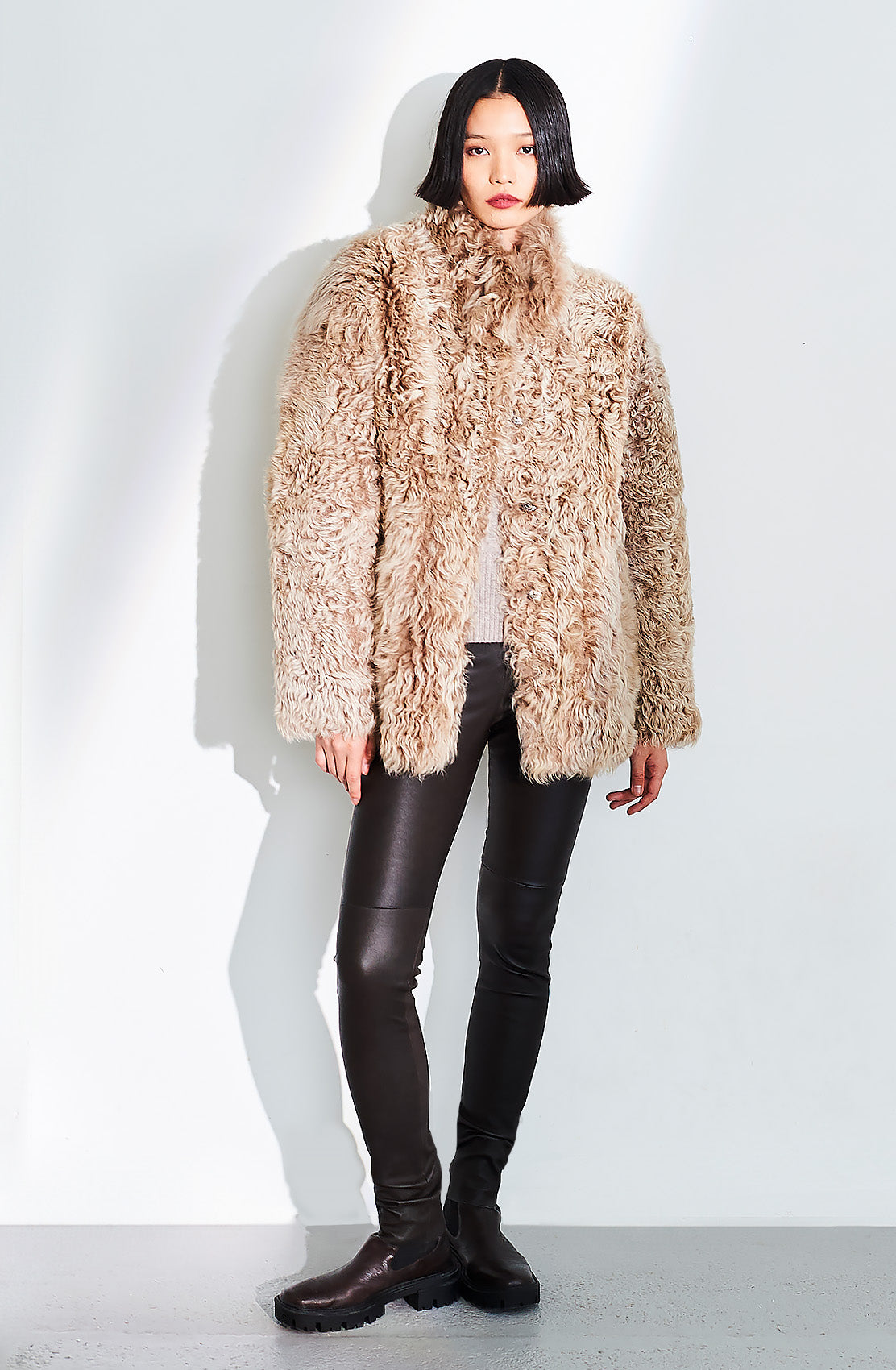 Rev Curly Shirt Tail Cocoon Coat