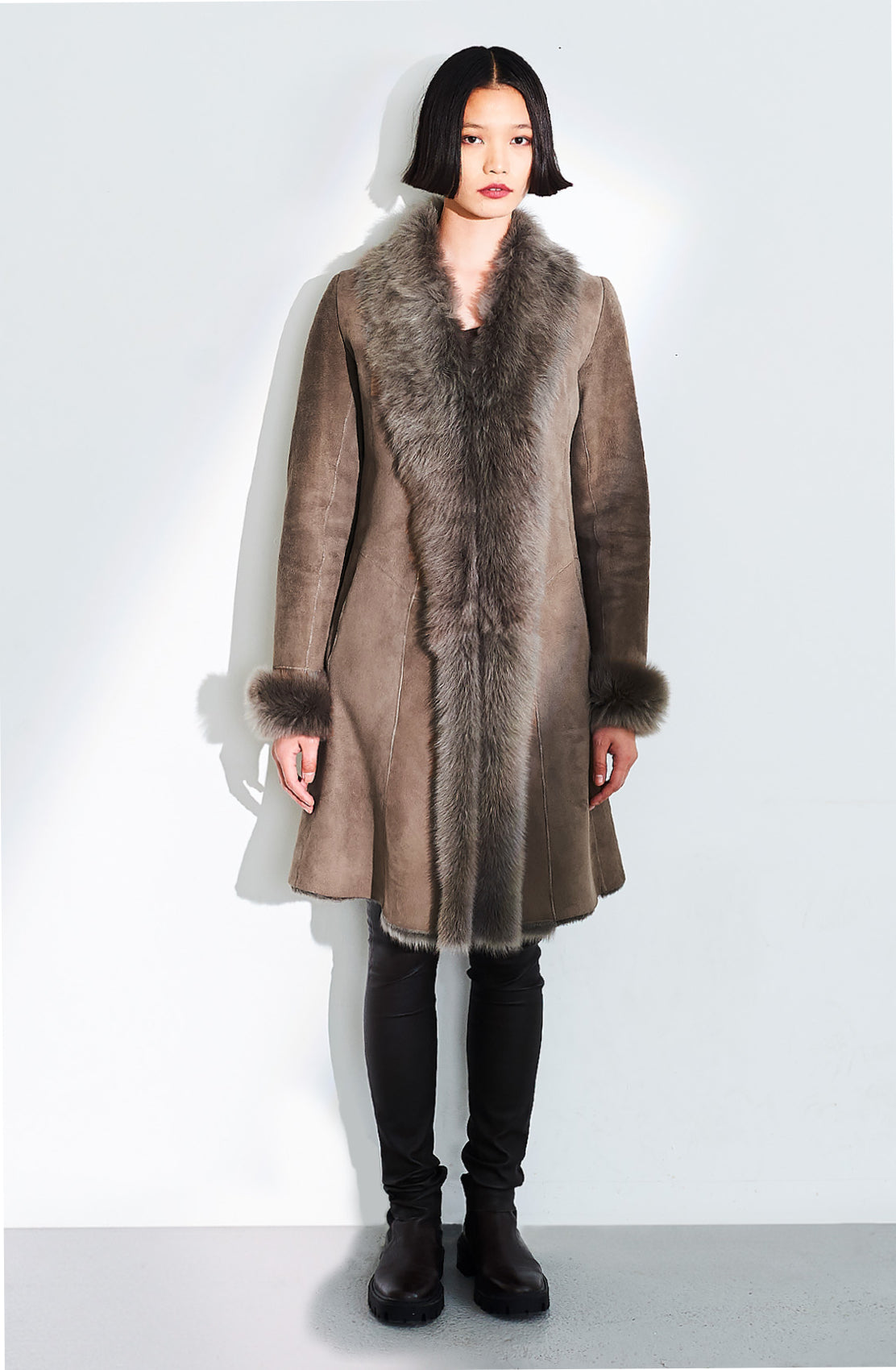 Three-Quarter Length Shearling Coat