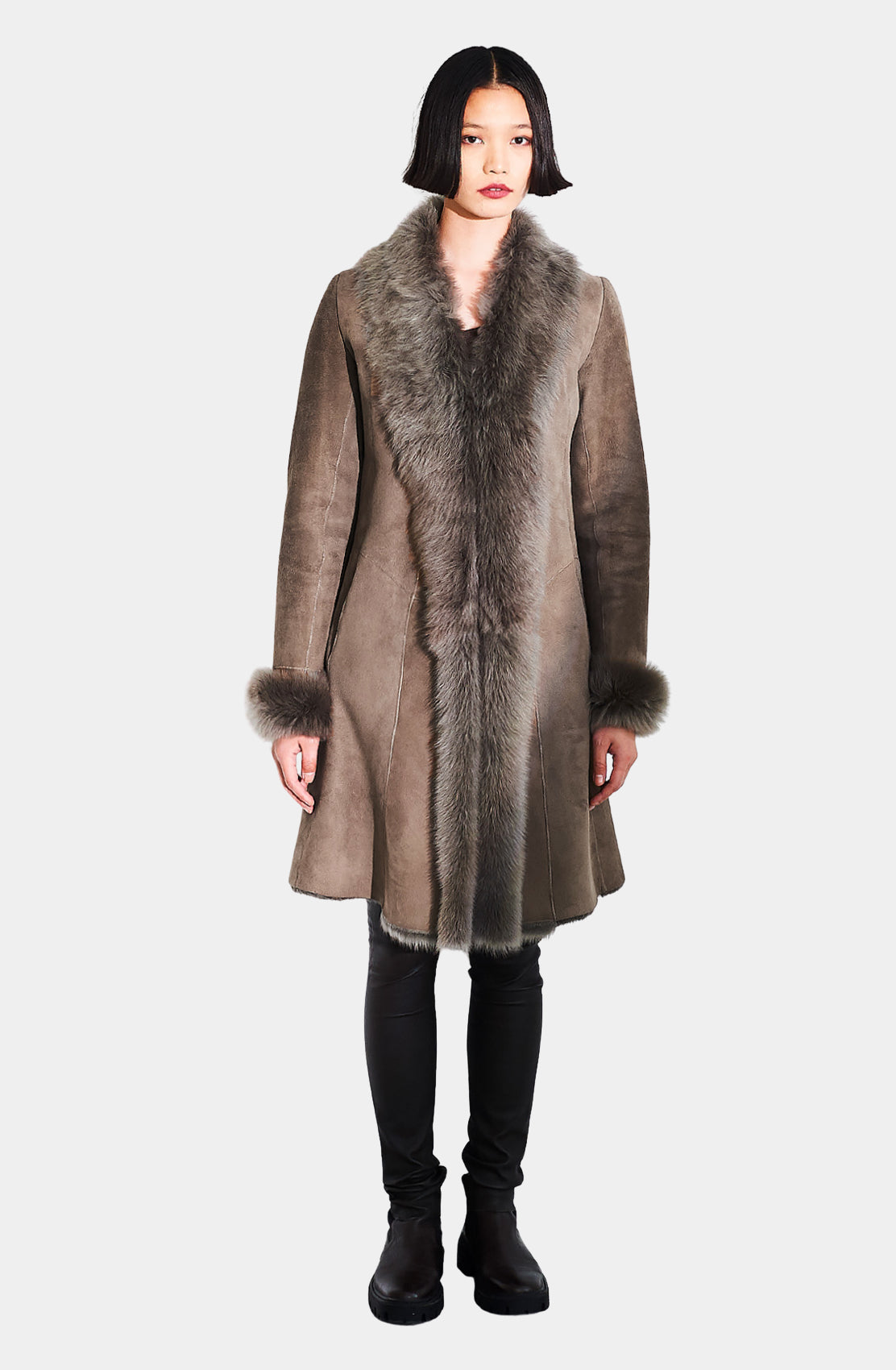 Three-Quarter Length Shearling Coat