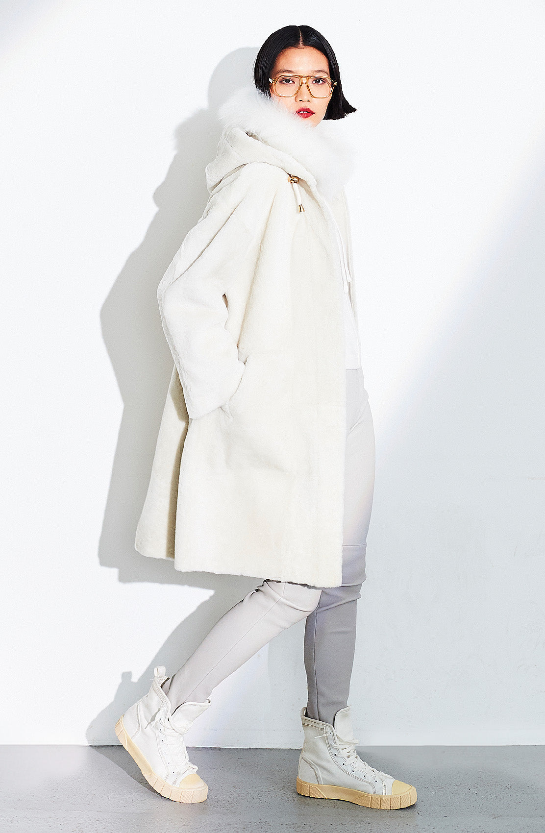Long Reversible Hooded Coat