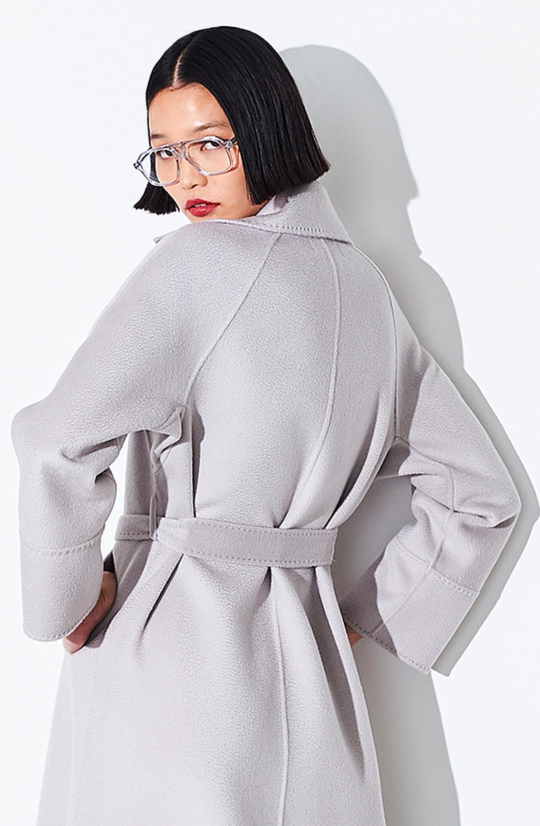 100% Wool Belted Coat. Size: 10 Only