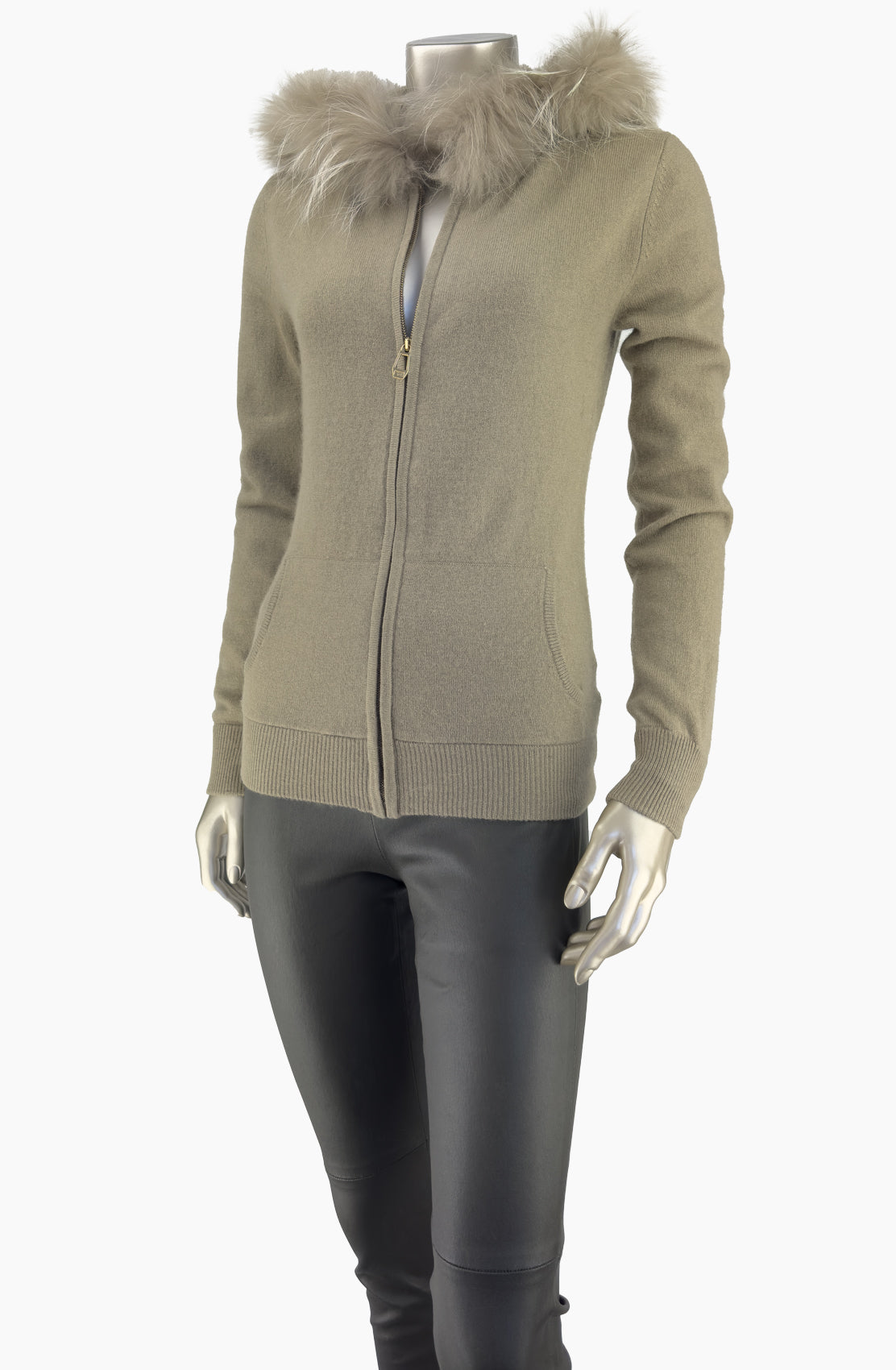 Outlet: Hooded Fur Fitted Cardi: Size 8/10