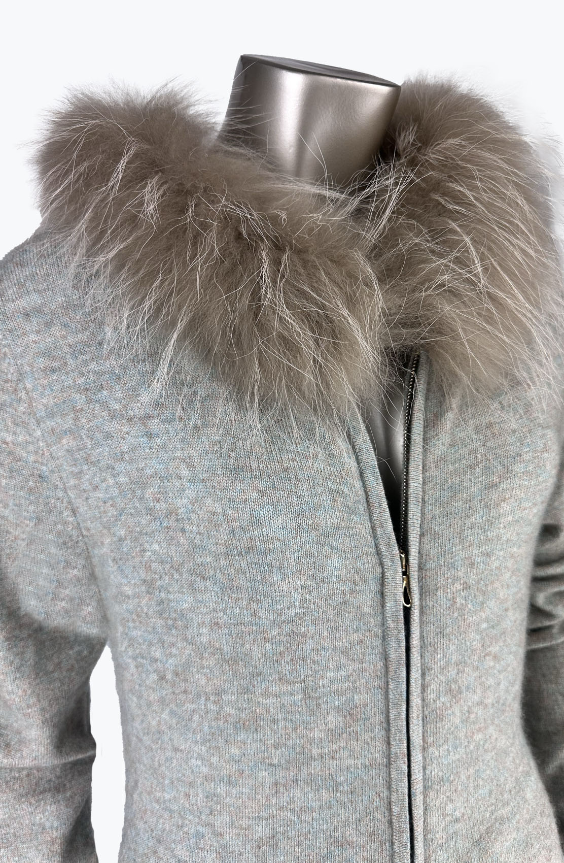 Outlet: Hooded Fur Fitted Cardi