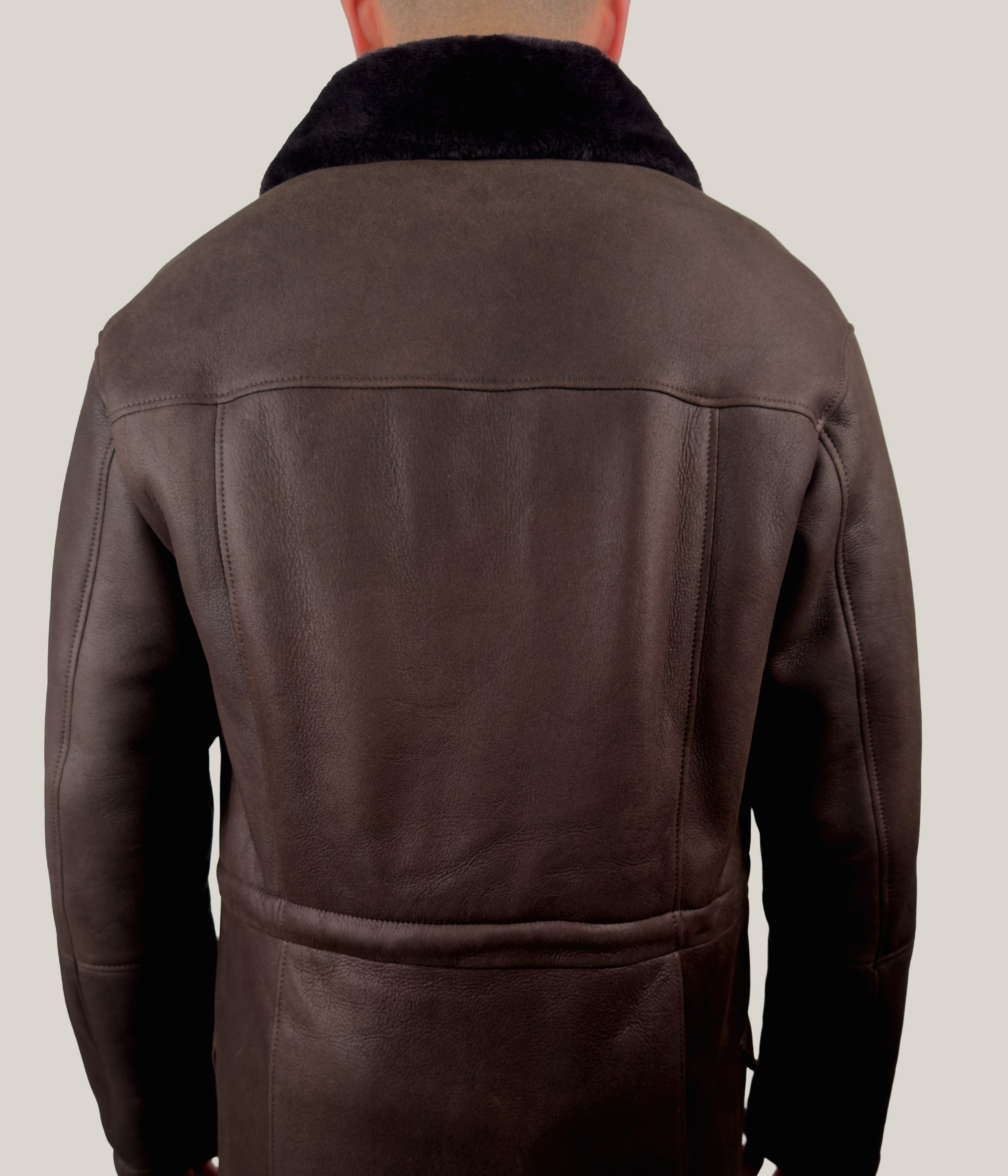 Max & Zac Leather Finish Shearling Coat