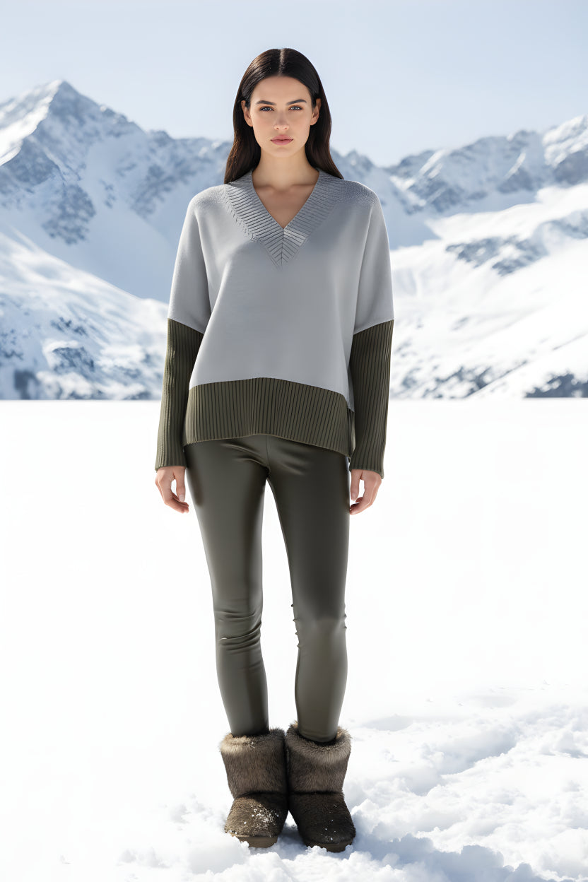 Outlet: V Neck With A Back Seam Jumper Size : Size 10