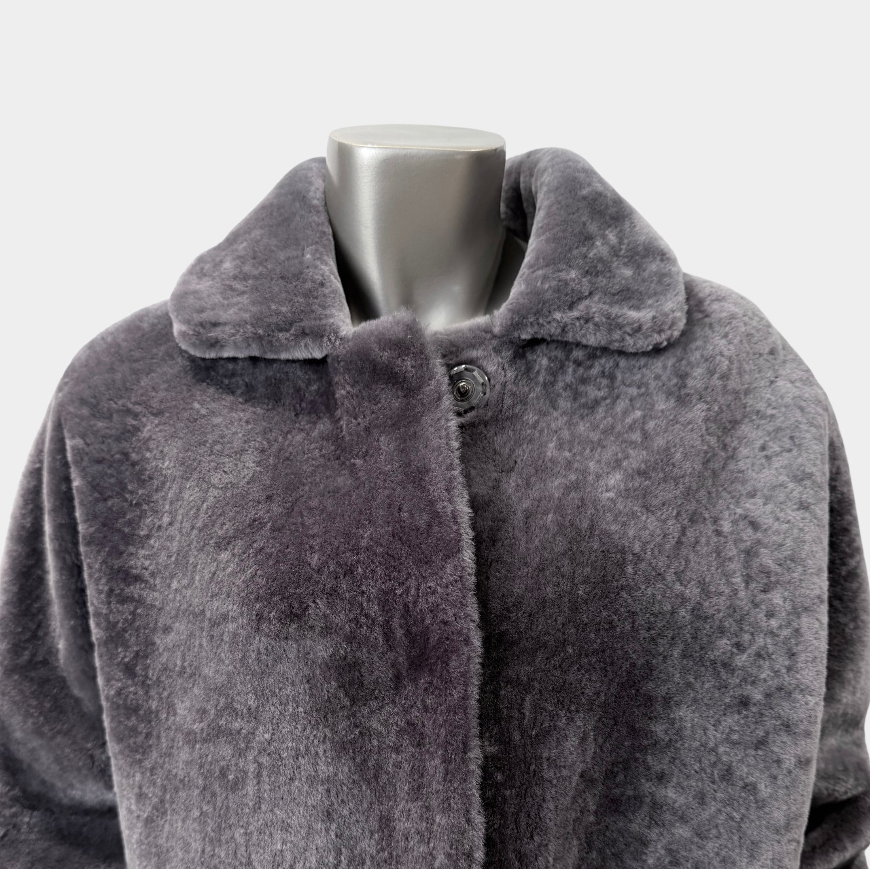 Reversible Shearling Boxy Jacket Moonbeam: Size 10