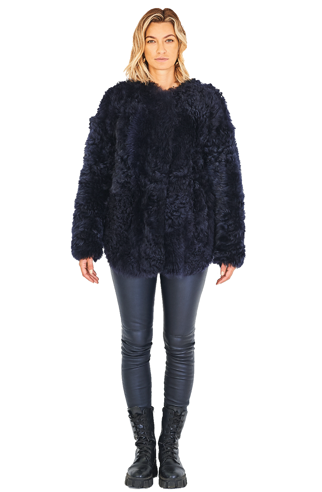 Shaggy reversible, shearling Coat