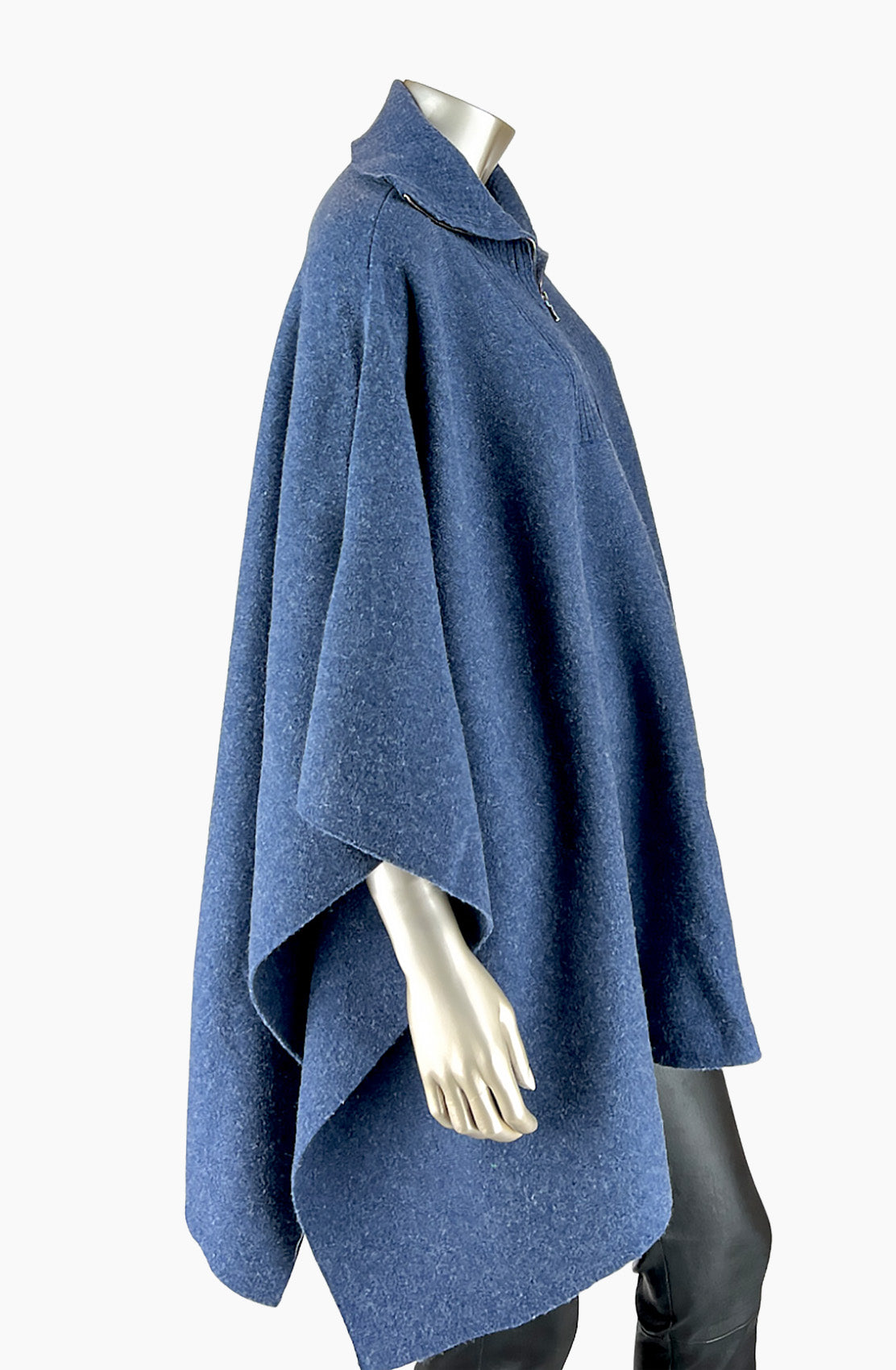 Outlet: Zip Front Poncho, Navy.