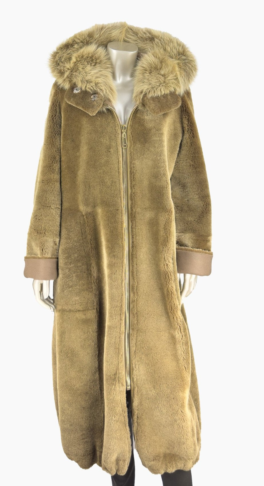 Outlet: Shearling Reversible Parka Coat: Size 10