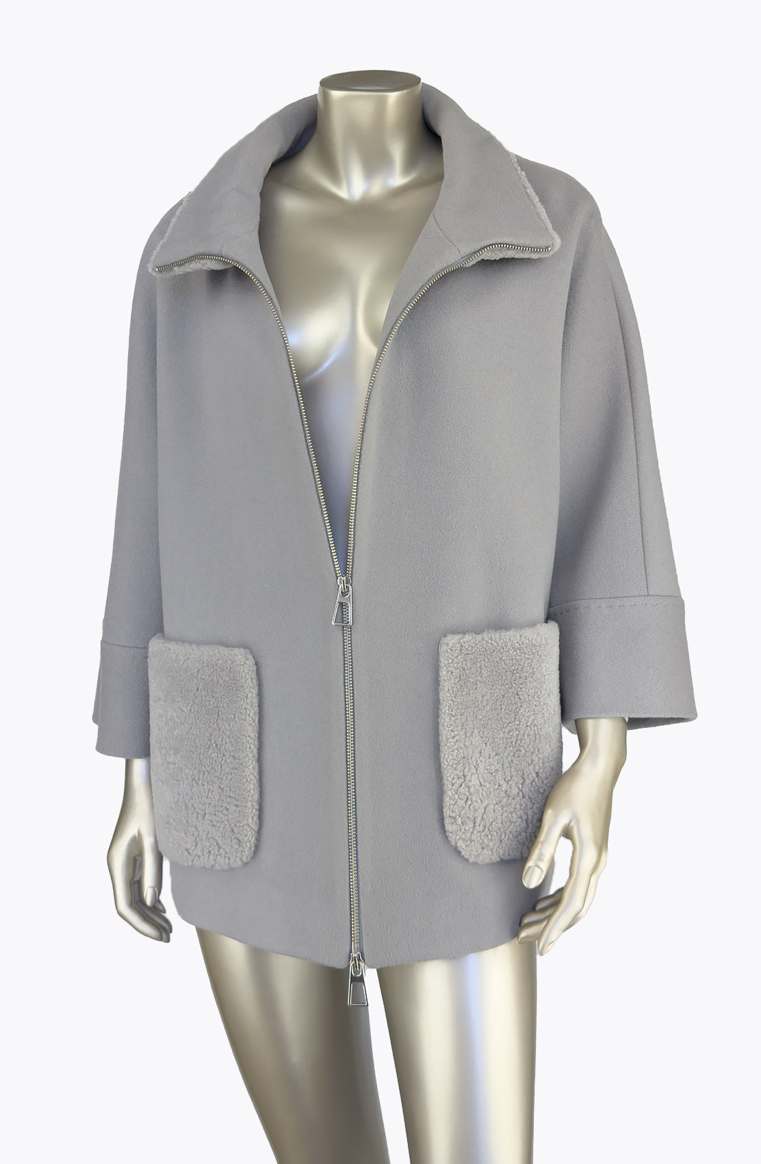 Outlet: Short Cashmere & Wool Swing Coat: Size 10