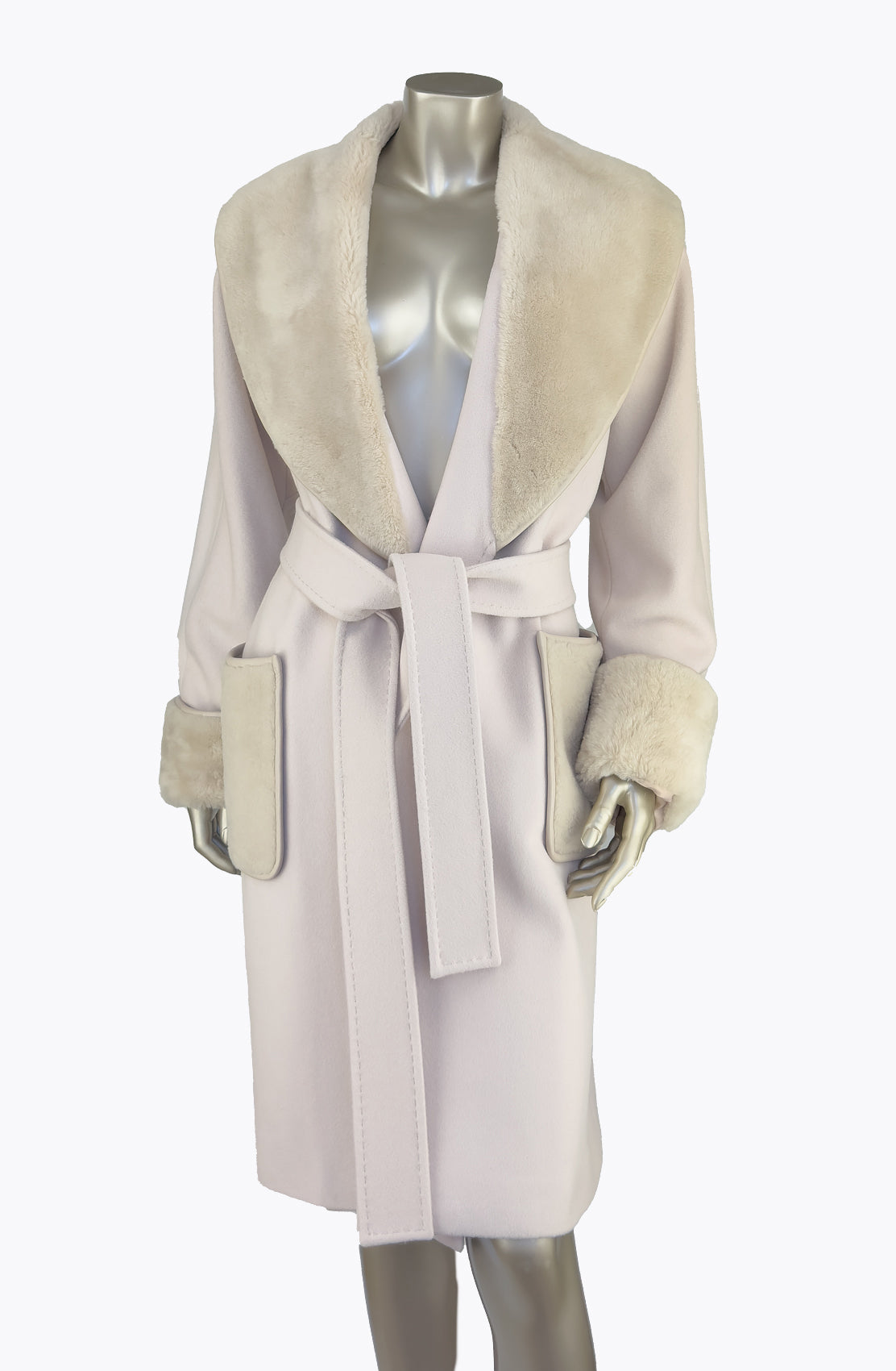 Outlet: Mid Length Sheepskin Shawl Collar. Size 12