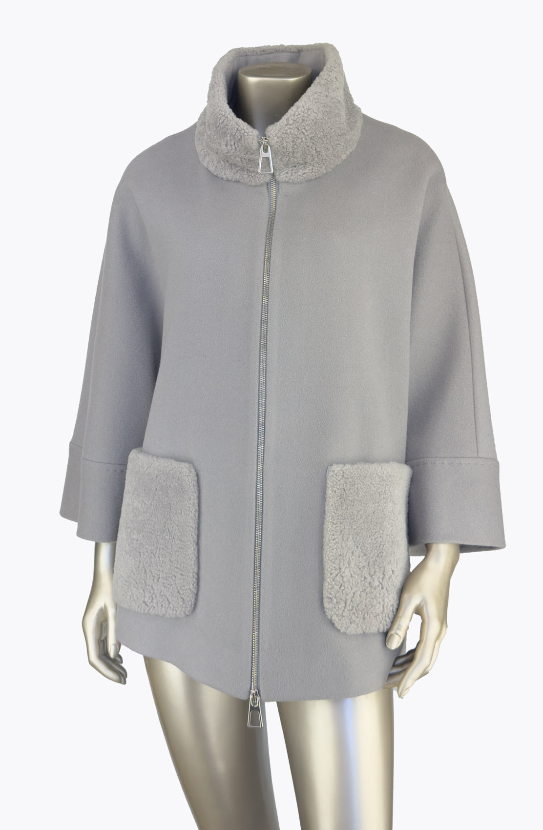 Outlet: Short Cashmere & Wool Swing Coat: Size 10