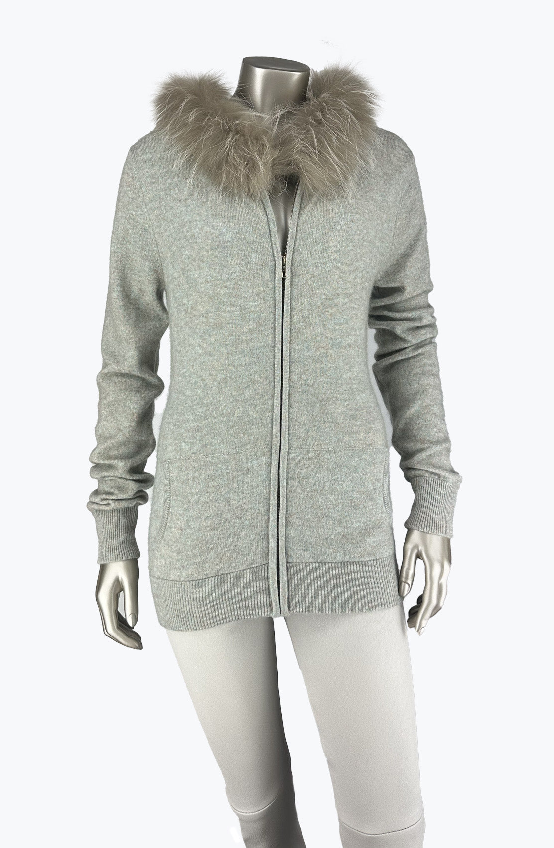 Outlet: Hooded Fur Fitted Cardi