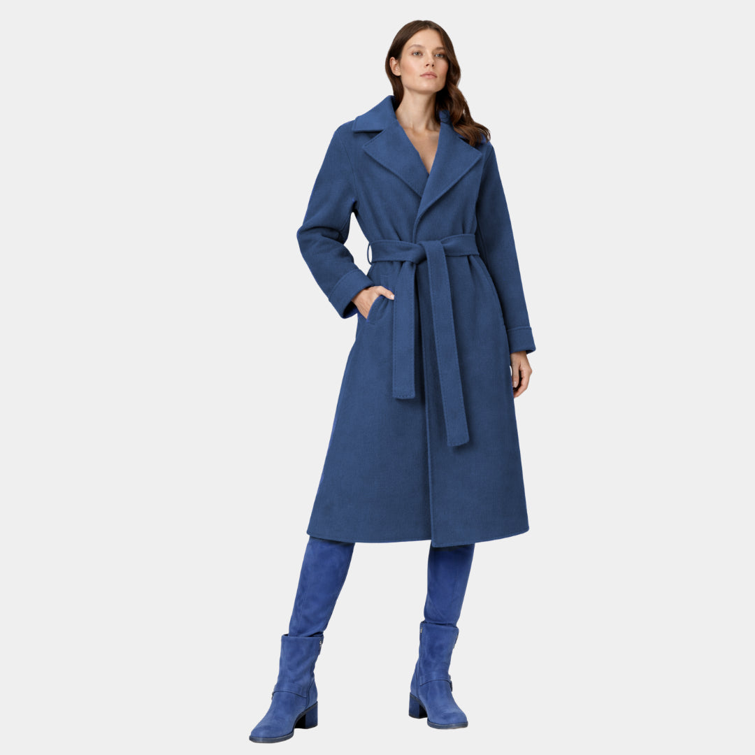 Outlet Tie Belt Trench Coat Blue