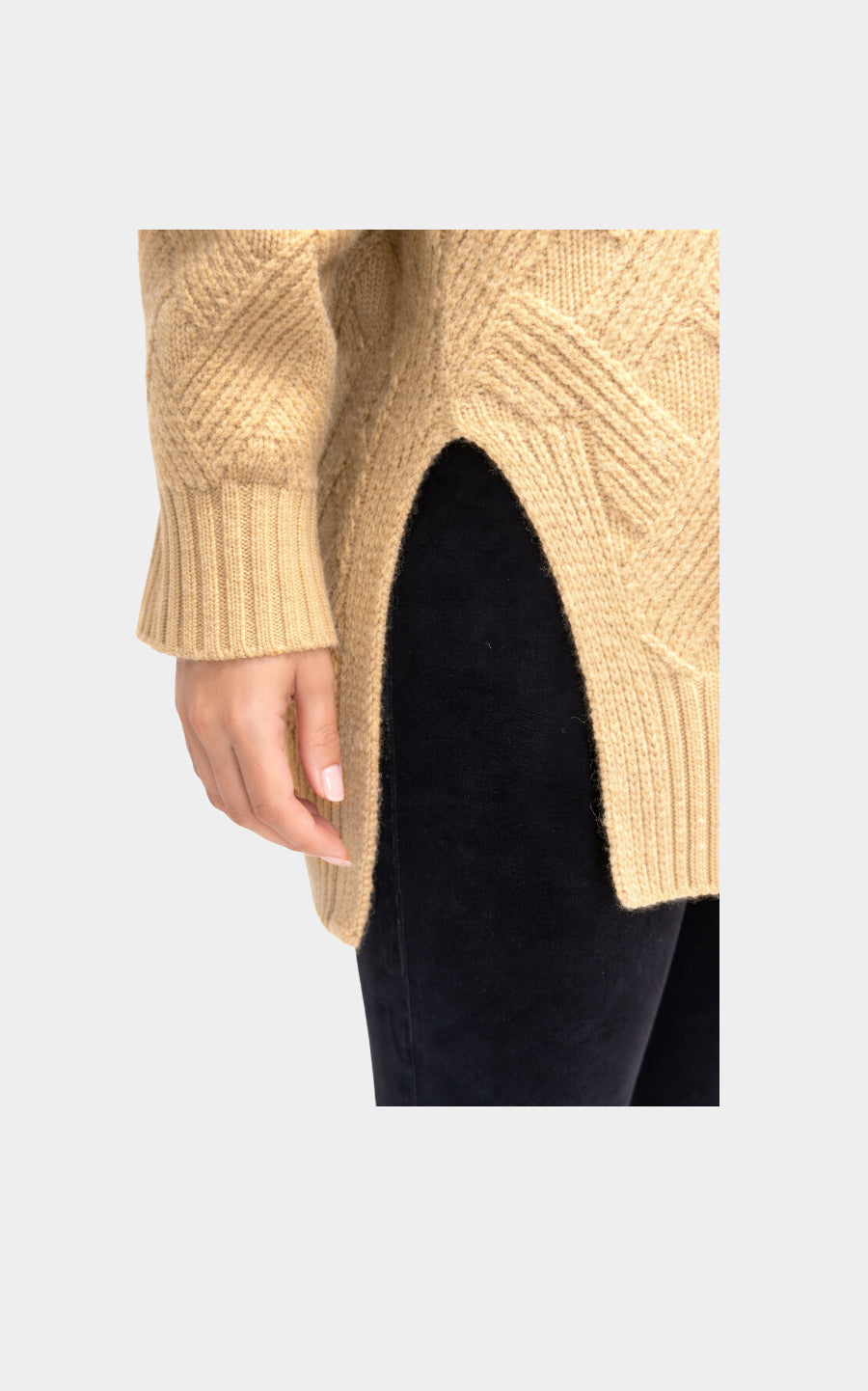 Outlet: Long Lattice Knit Jumper