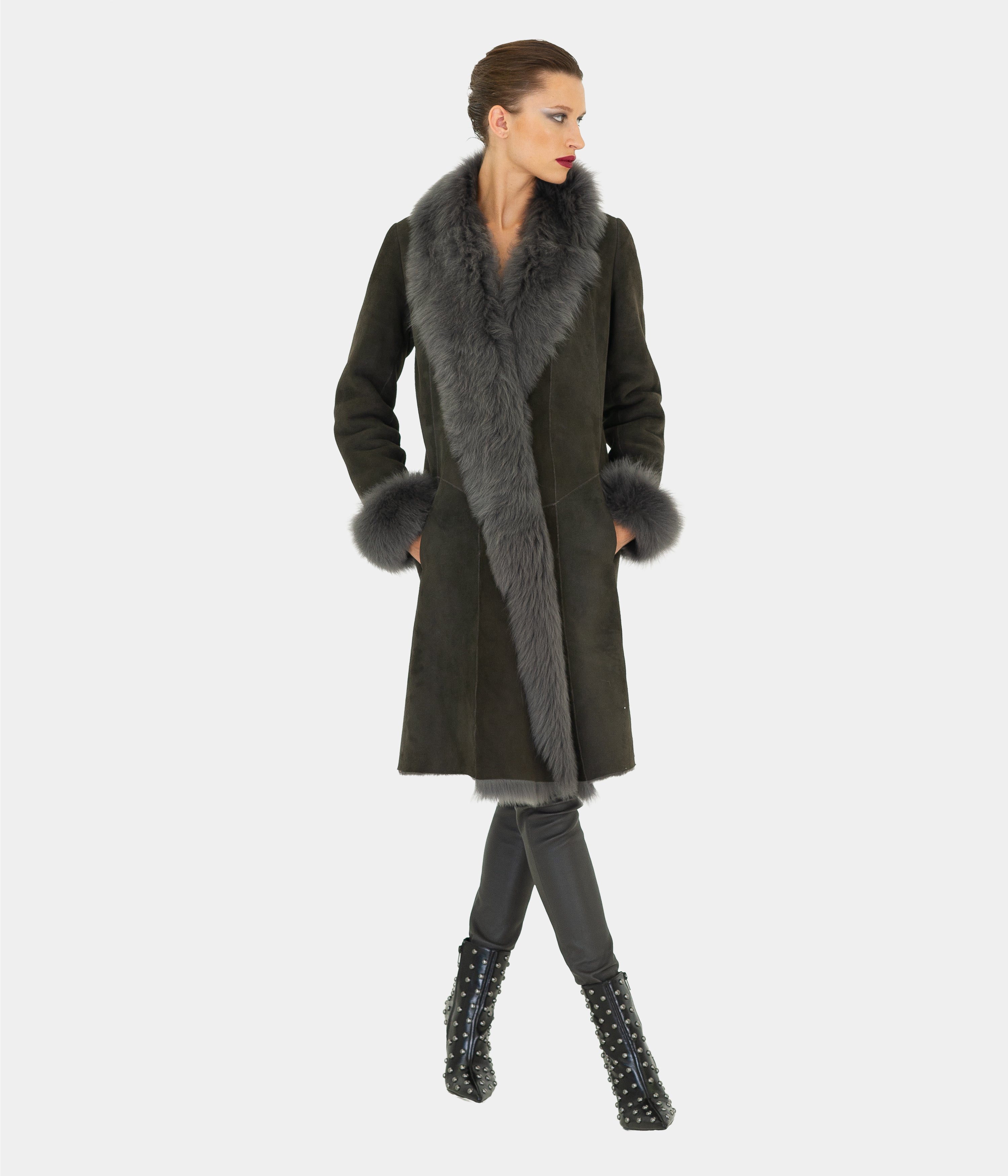 Three-Quarter Length Shearling Coat