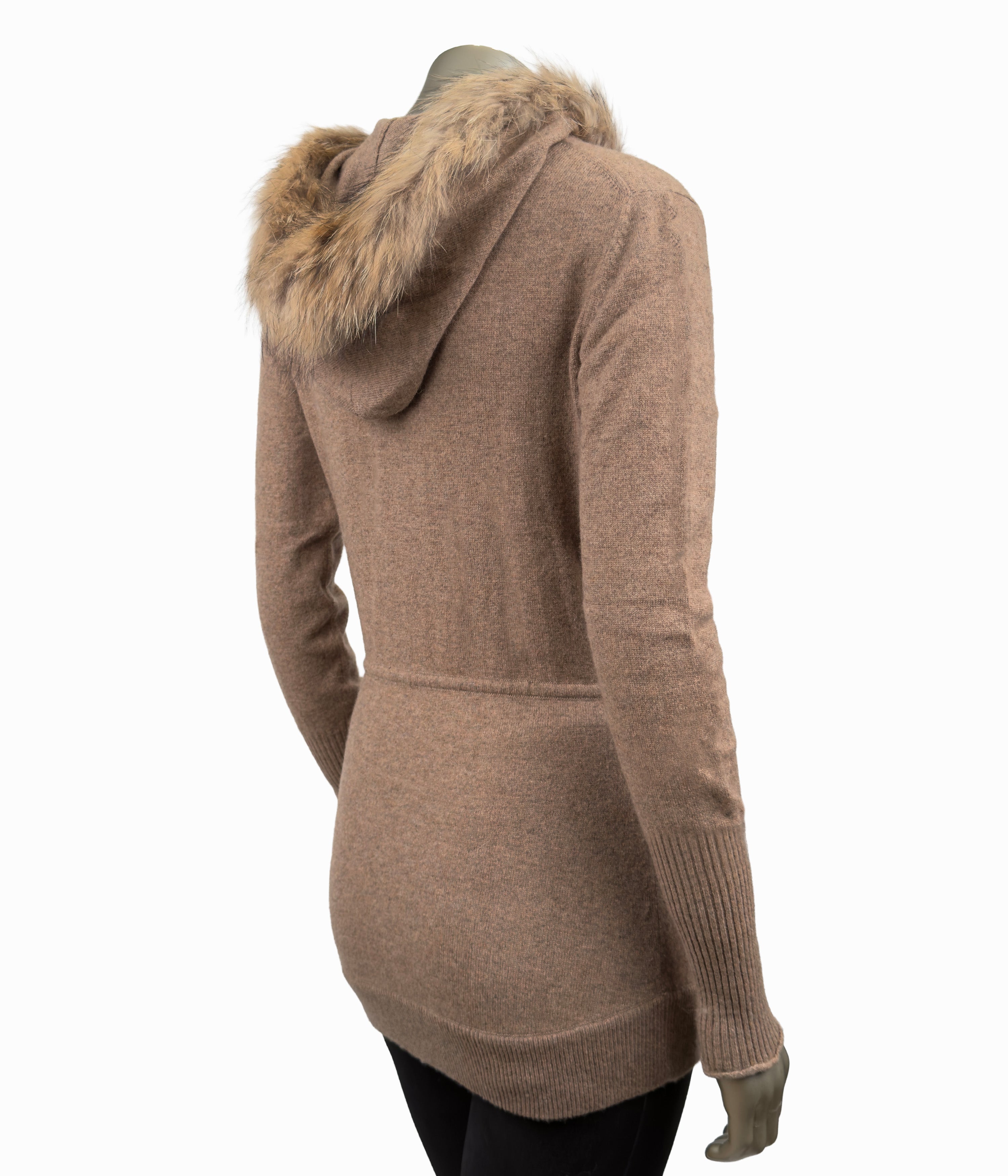 Outlet: Hooded Fur Fitted Cardi