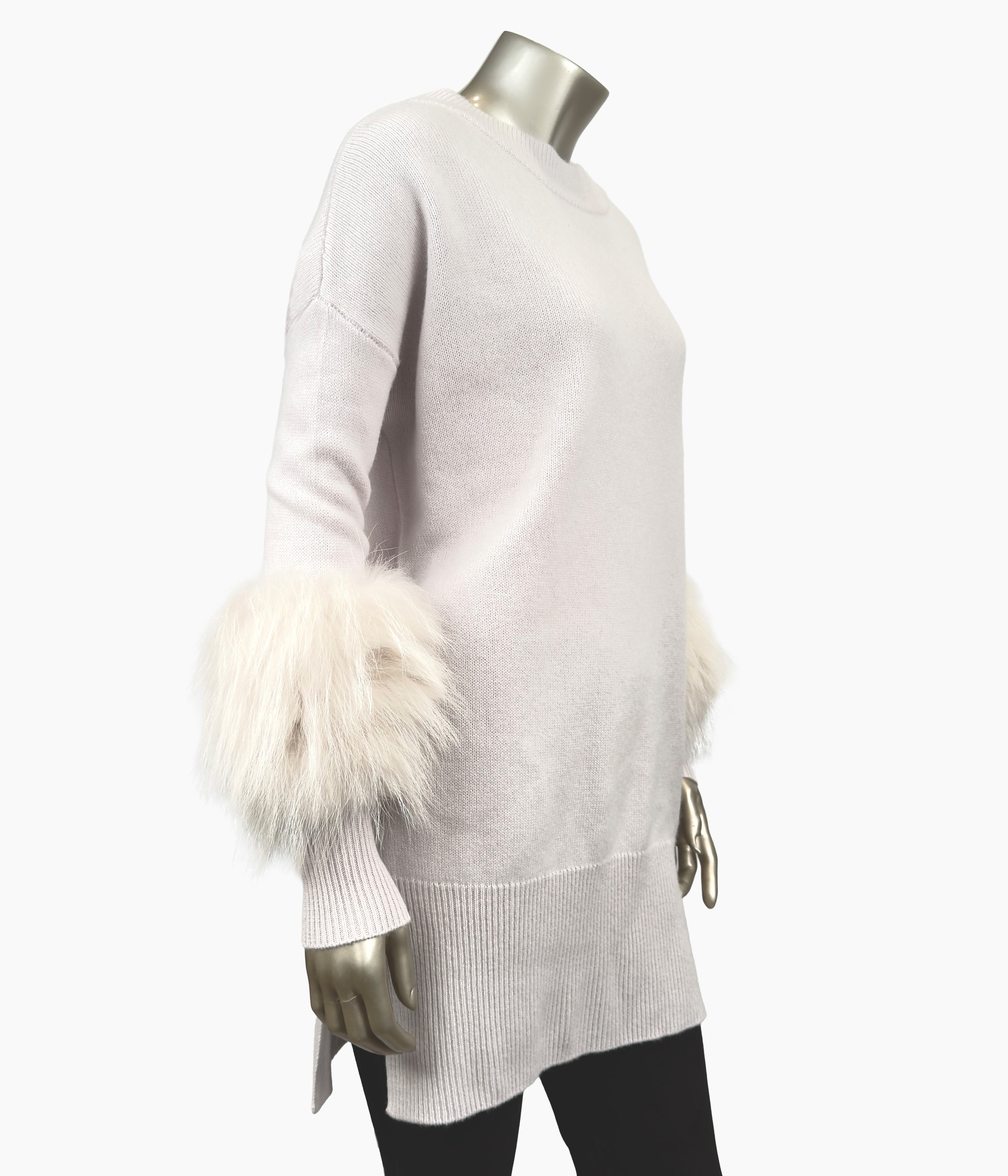 Outlet Fur Trim Sweater/ Size 10