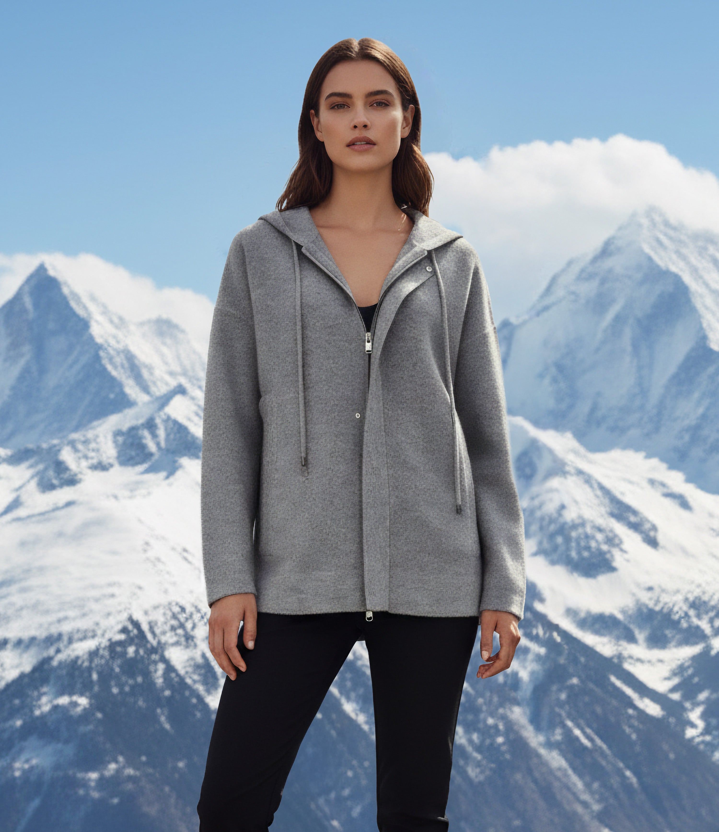 Hooded Knit Short Parka Size 10