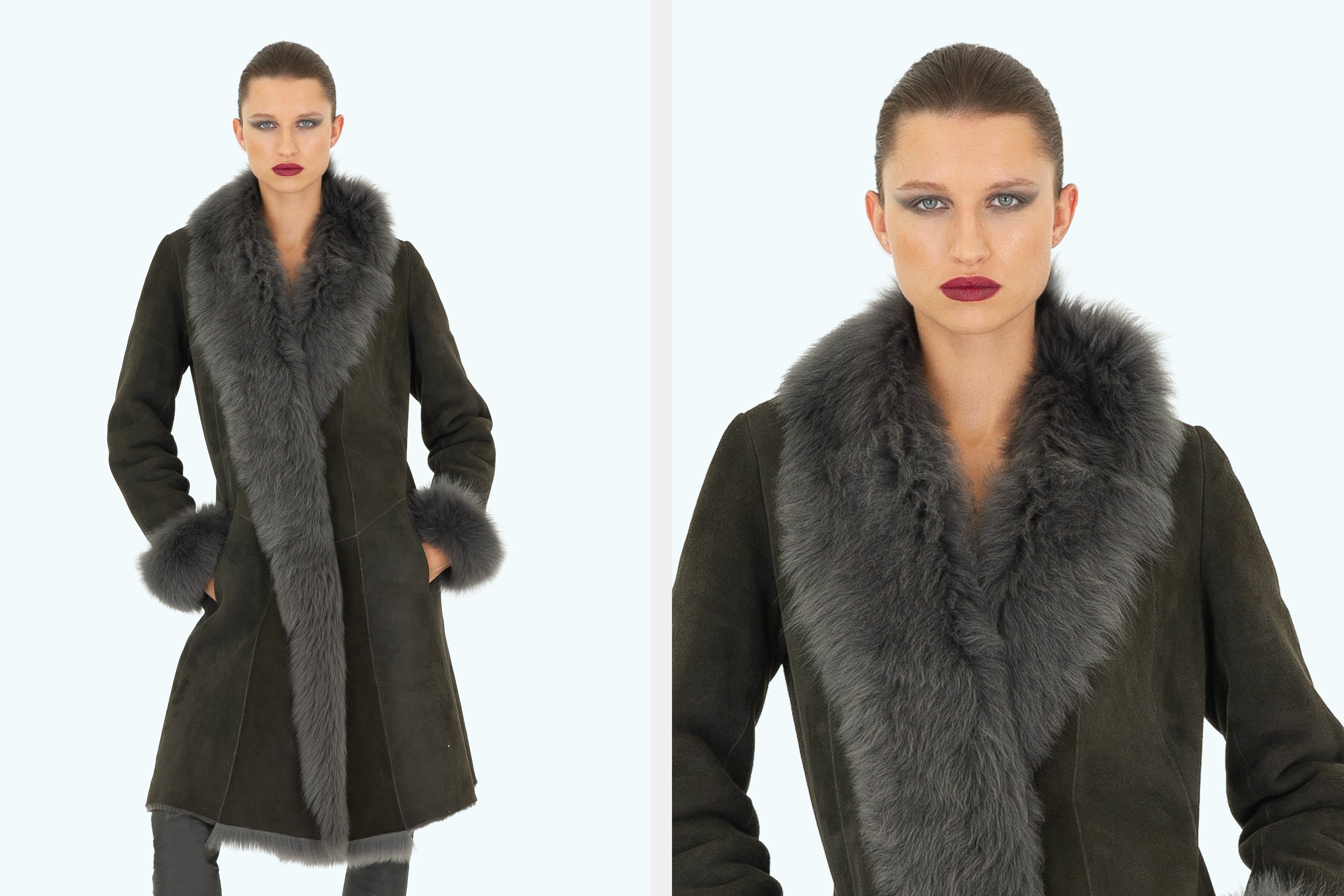 Three-Quarter Length Shearling Coat
