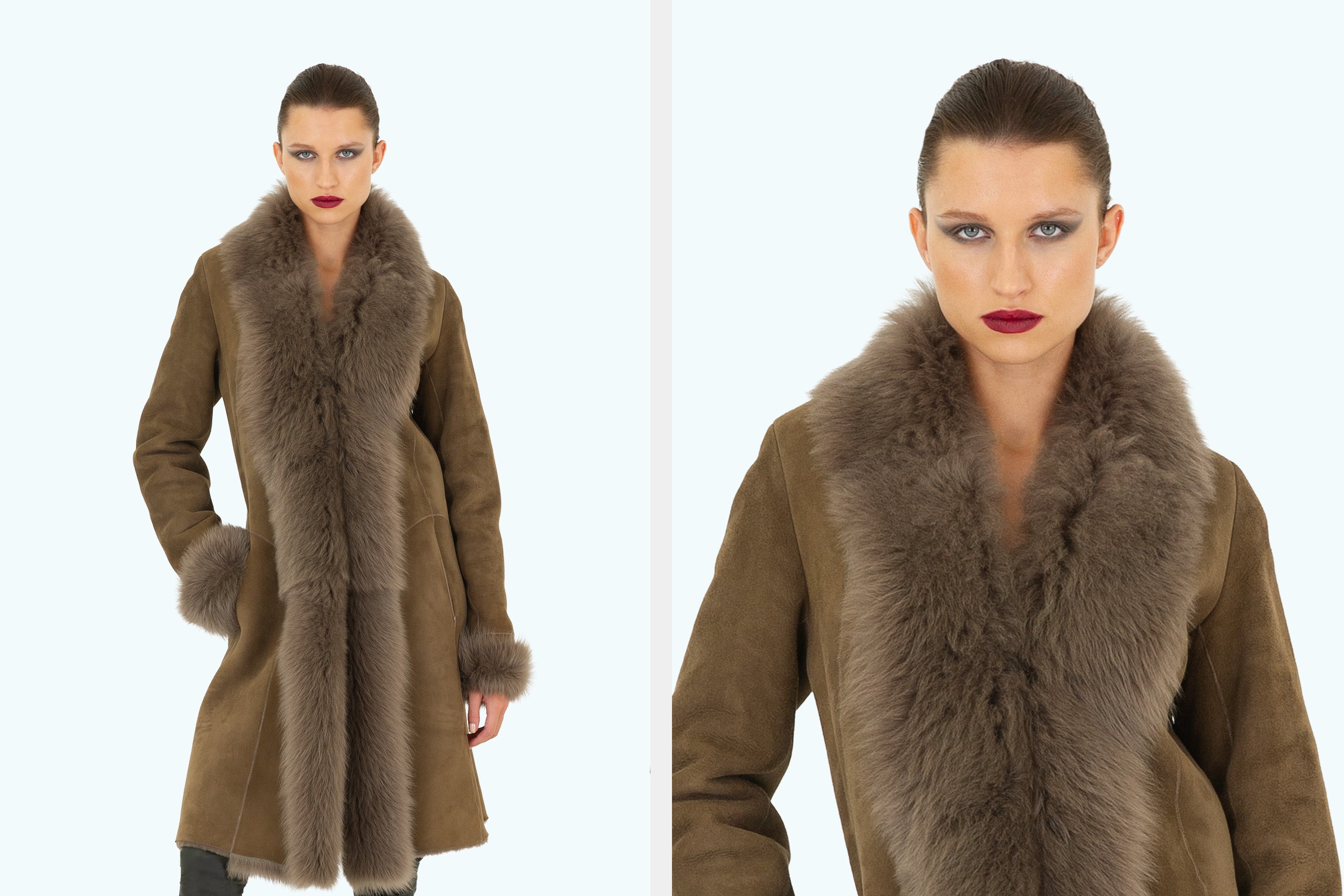 Three-Quarter Length Shearling Coat