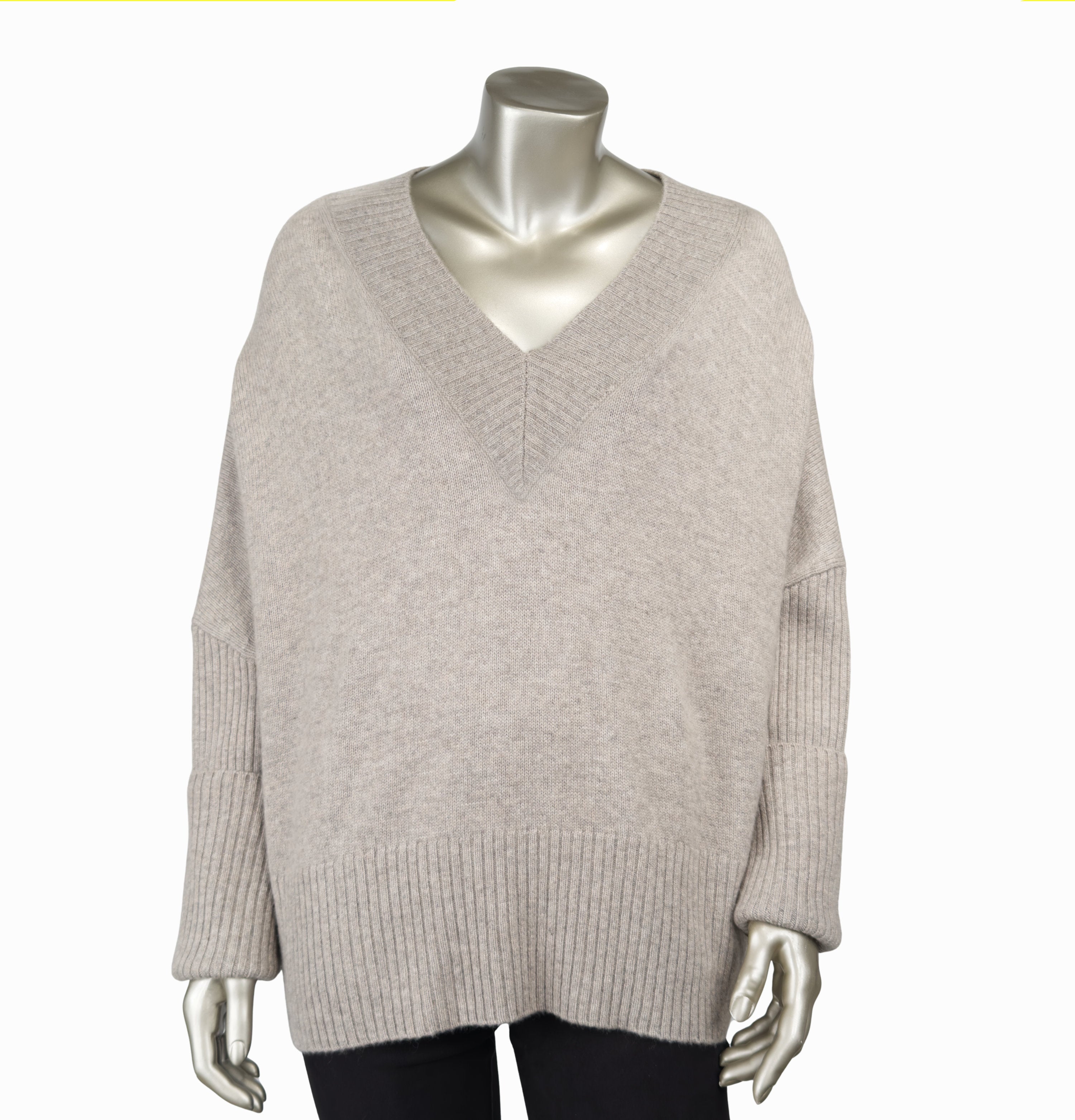 Outlet: V Neck Jumper Sandstone