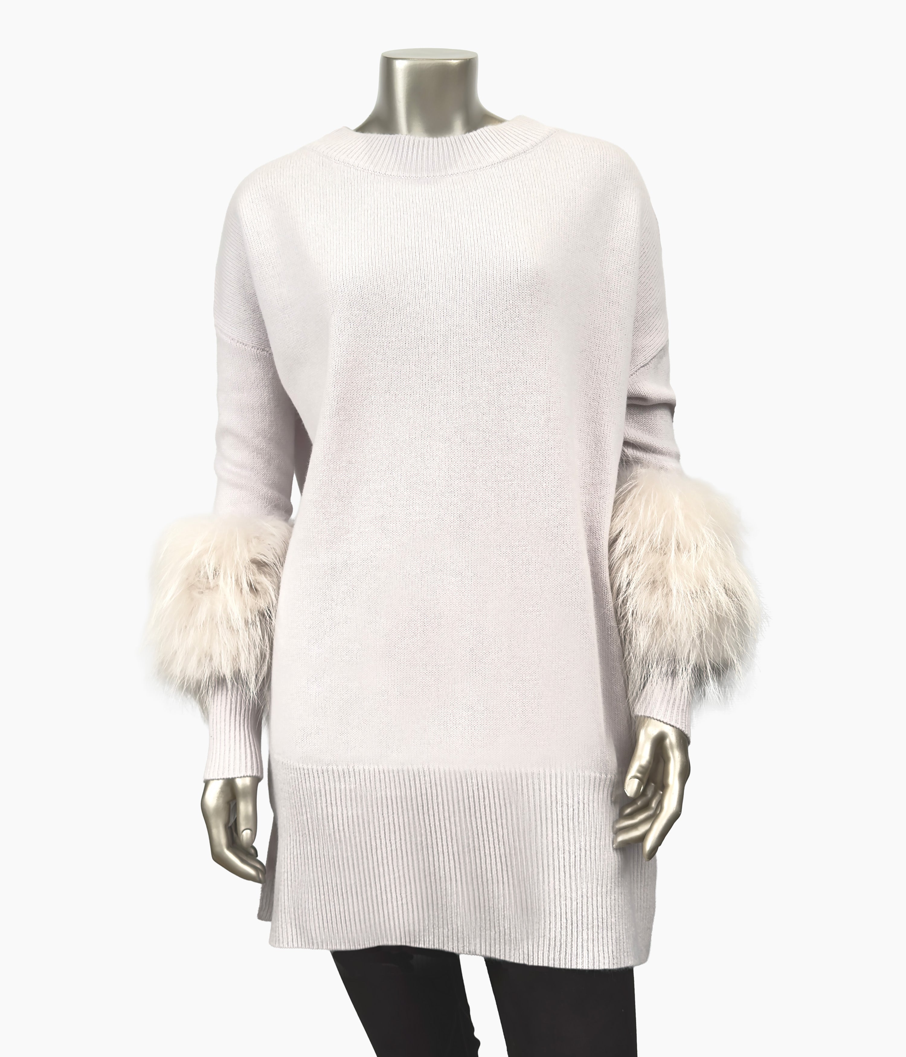 Outlet Fur Trim Sweater/ Size 10