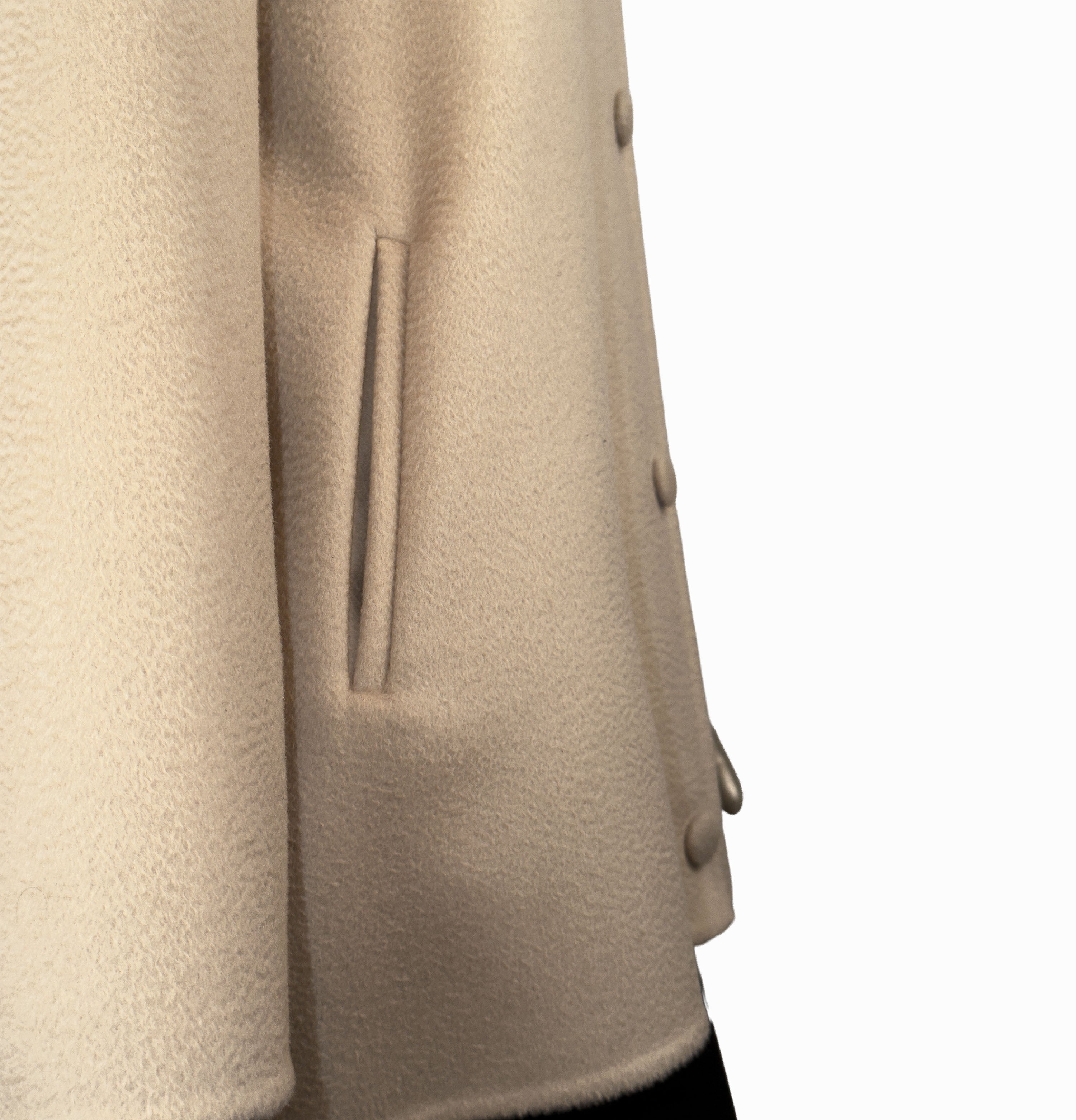 SHORT WOOL COAT WITH DETACHABLE SHEARLING COLLAR Size: 8/12