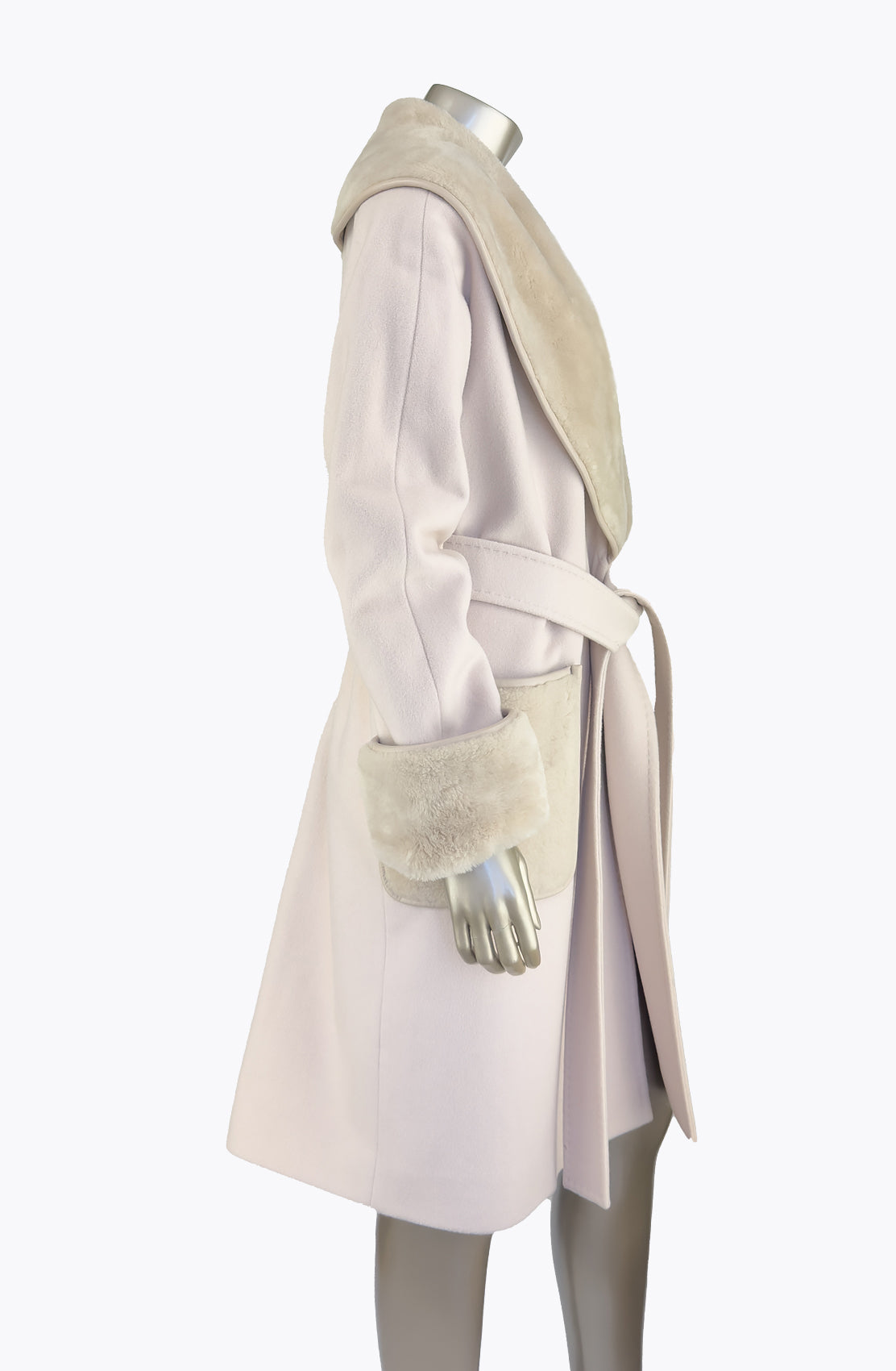 Outlet: Mid Length Sheepskin Shawl Collar. Size 12