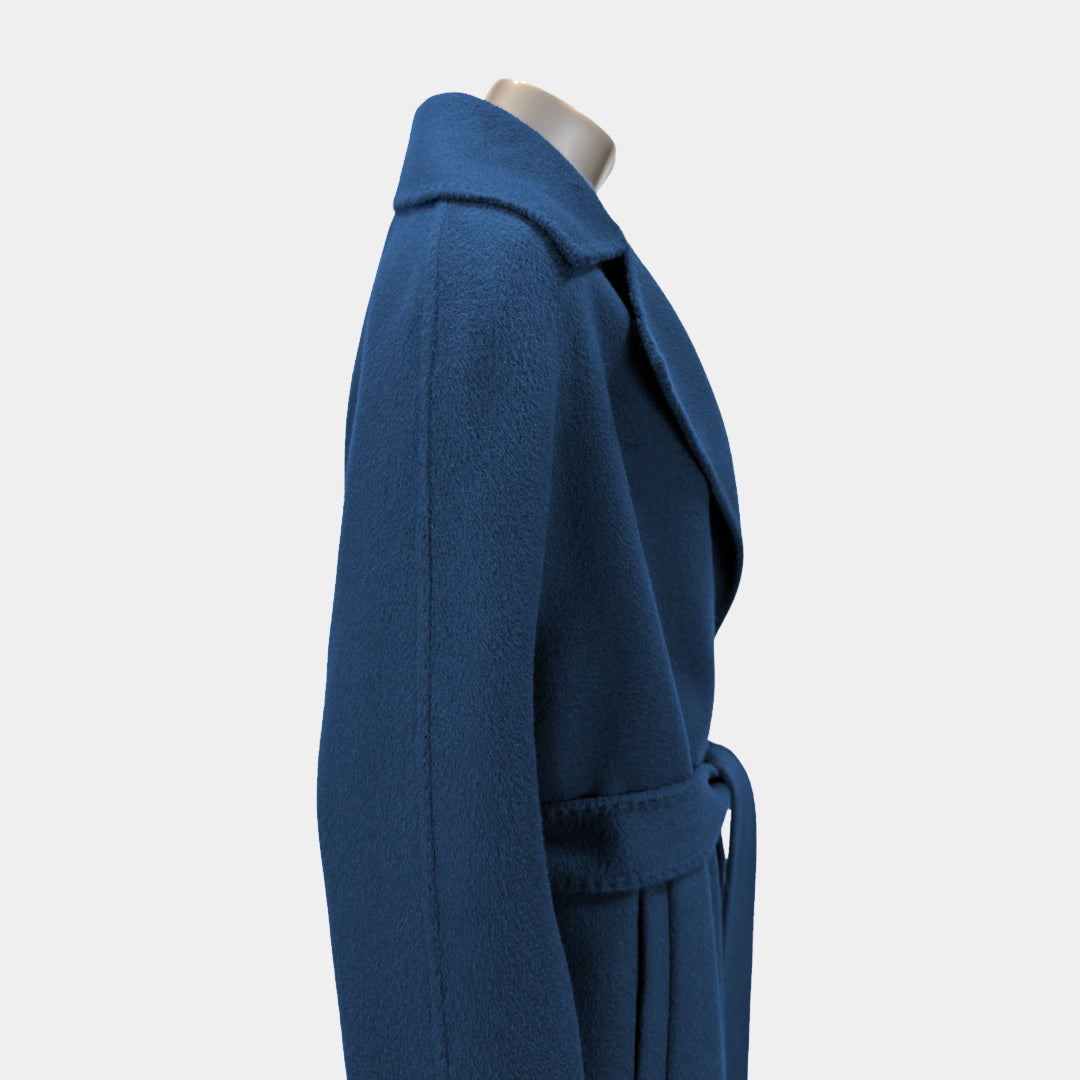 Outlet Tie Belt Trench Coat Blue