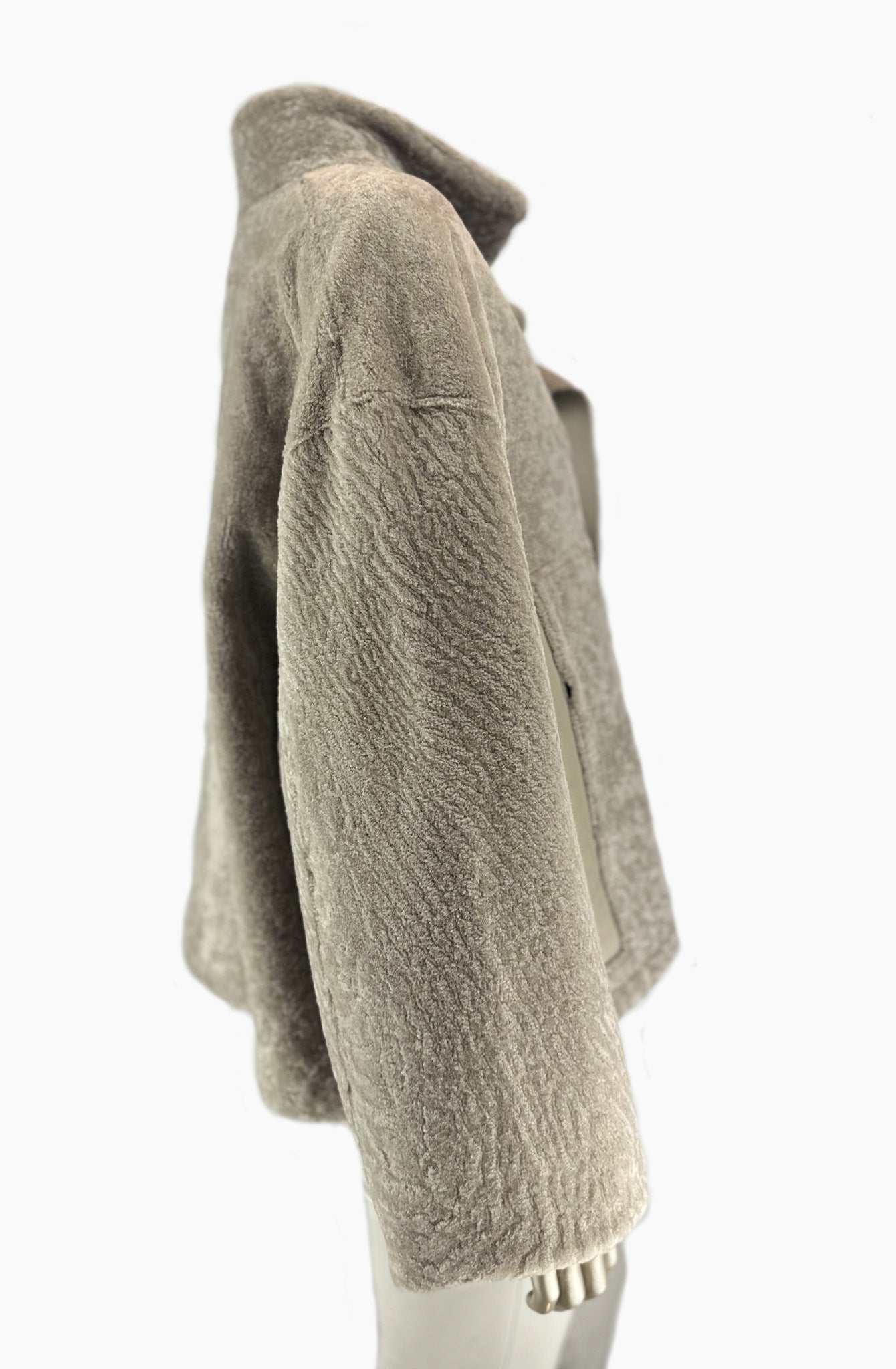 Outlet: Loose Cut Shearling Biker Jacket Size:10
