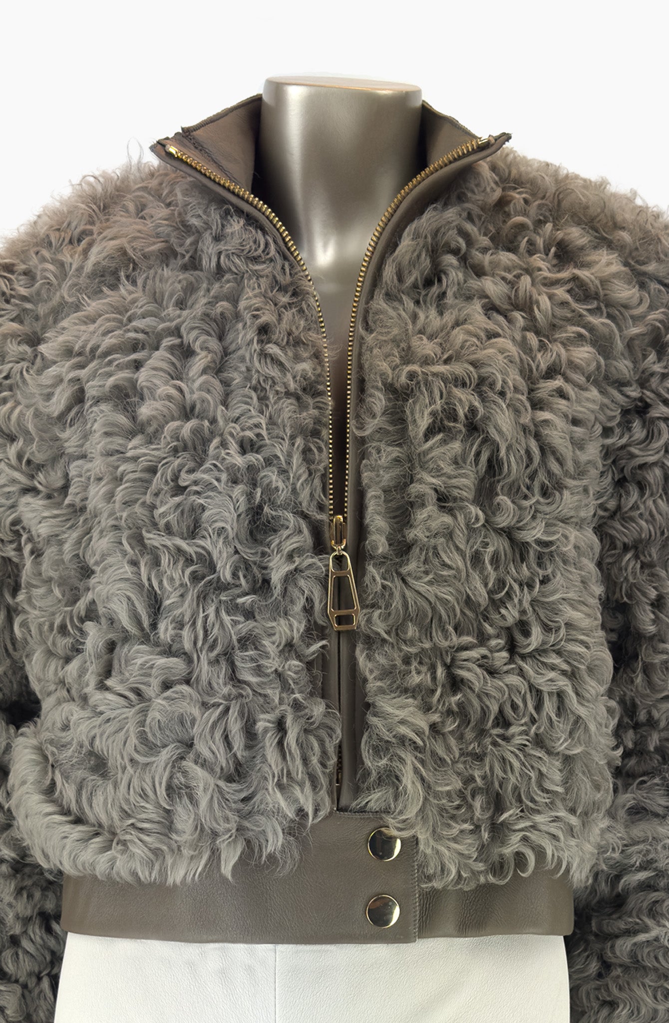 Outlet; Cropped Biker Curly Jacket Size:10