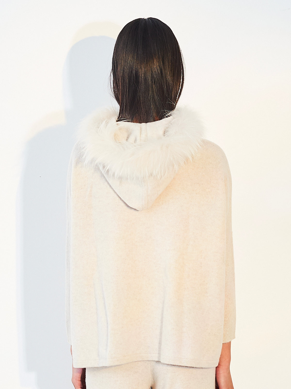 Fur Trim Swing Hoody Oyster