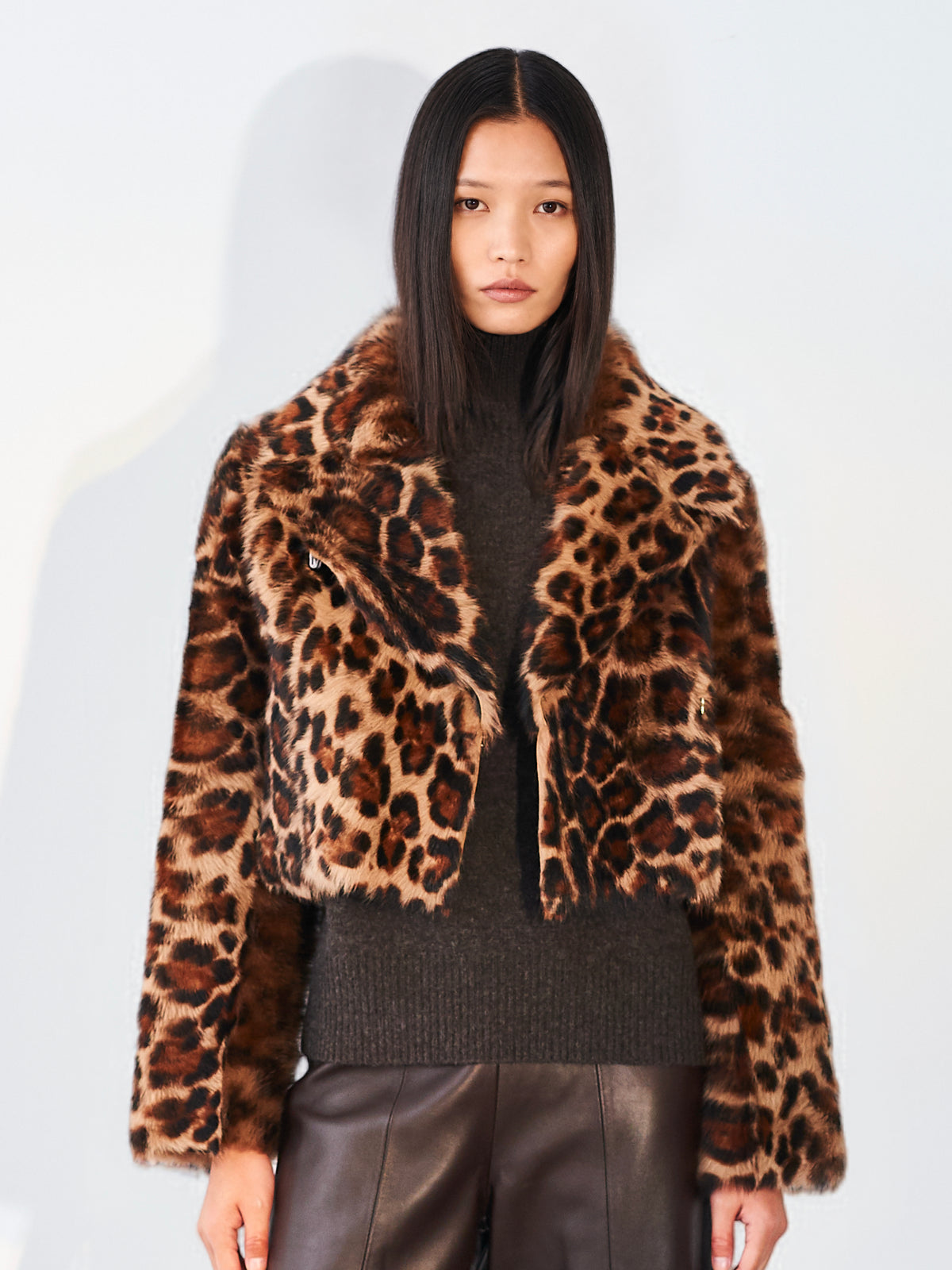 Cropped Blazer Leopard