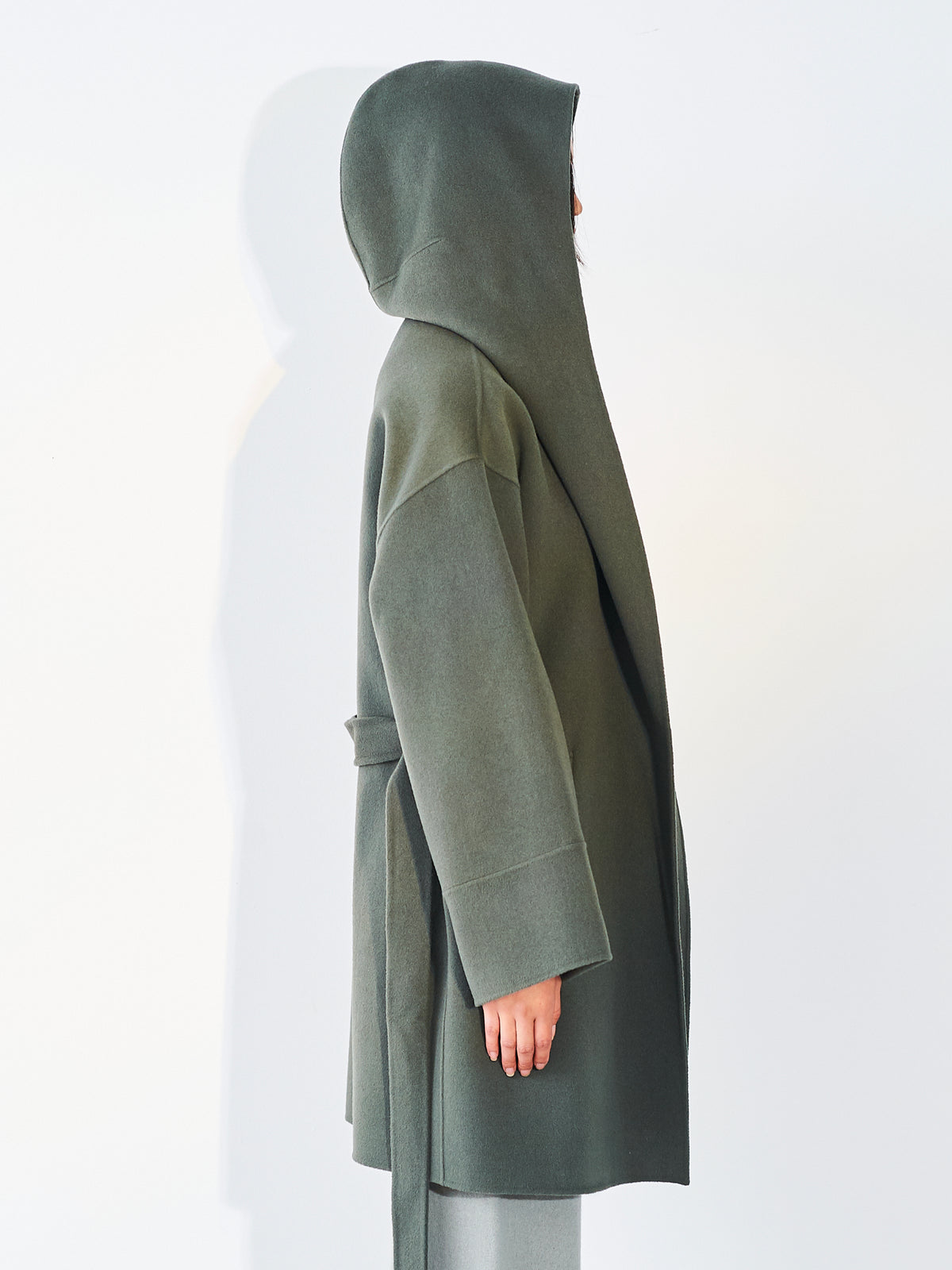 Hooded Wool Coat Lake Water