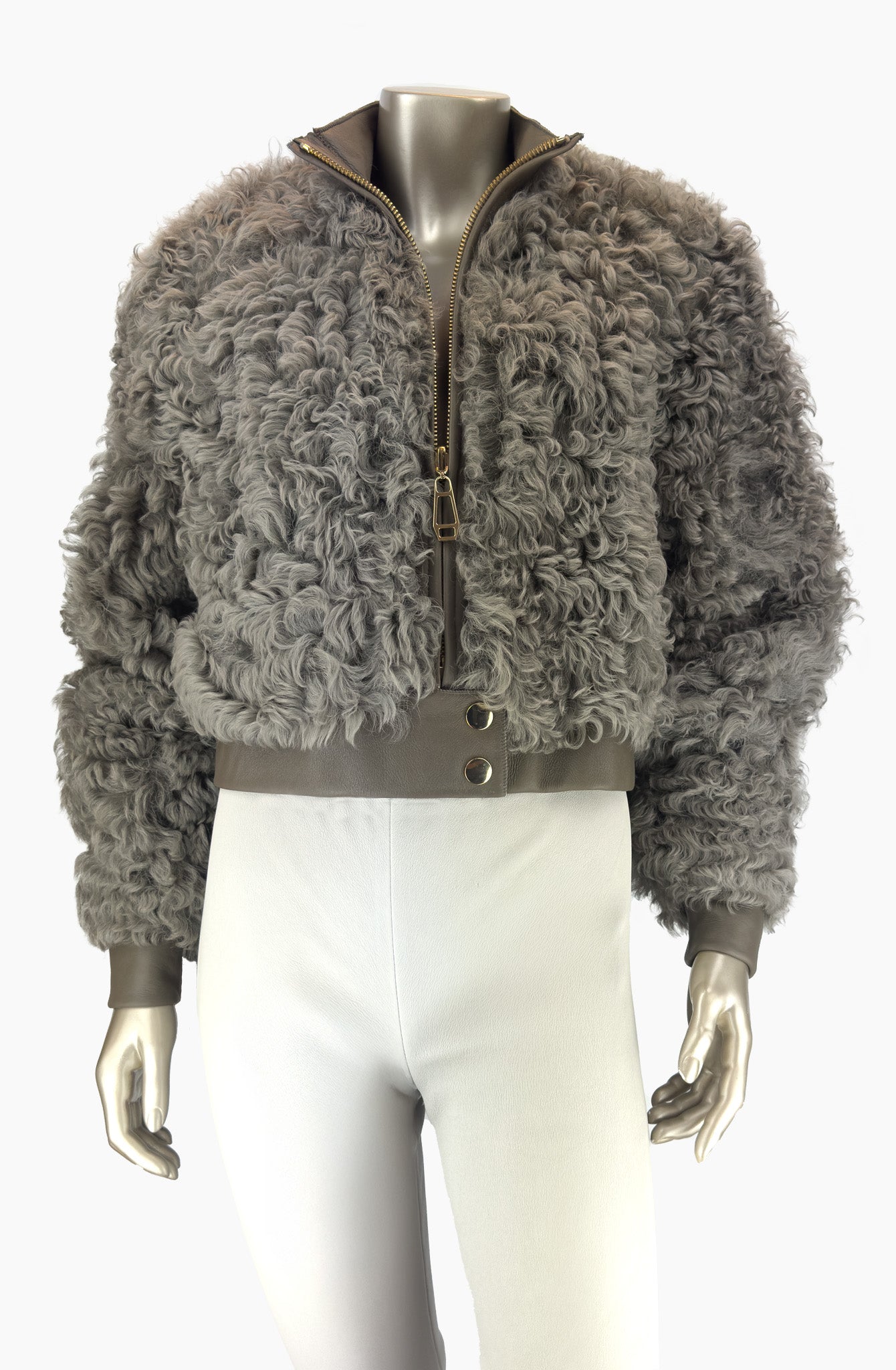 Outlet; Cropped Biker Curly Jacket Size:10