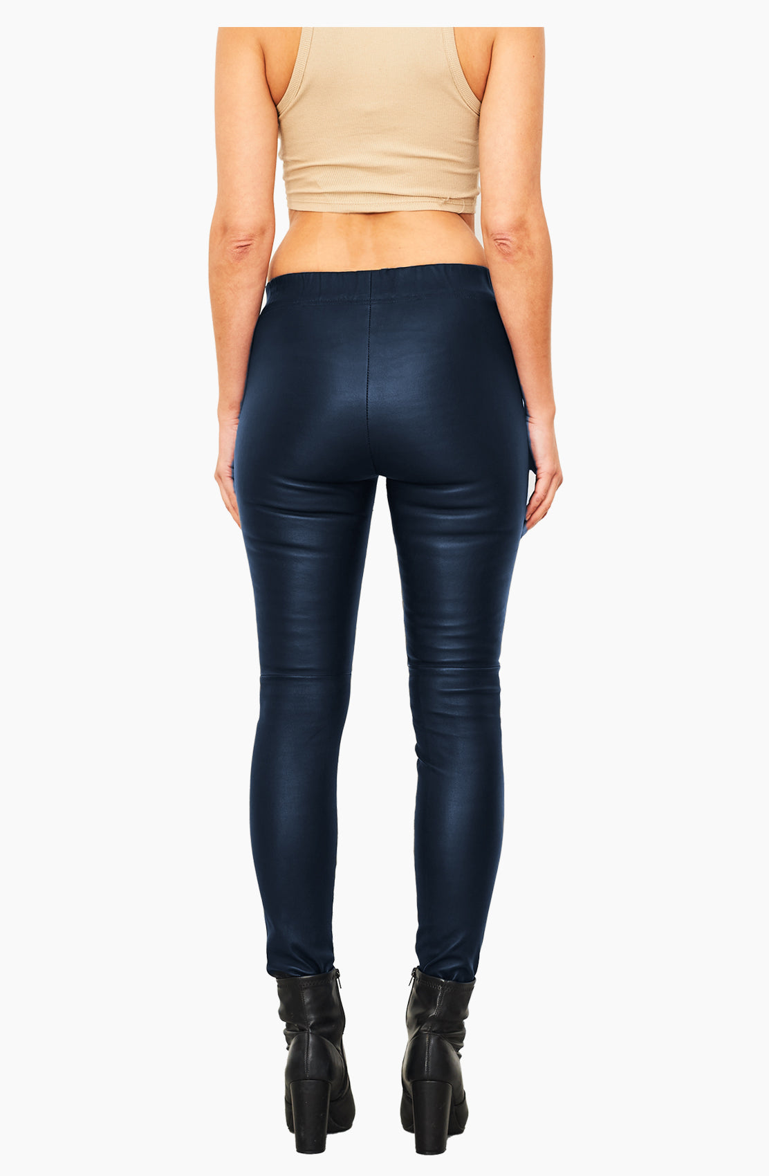 Dom Goor: Navy Stretch Leather Leggings