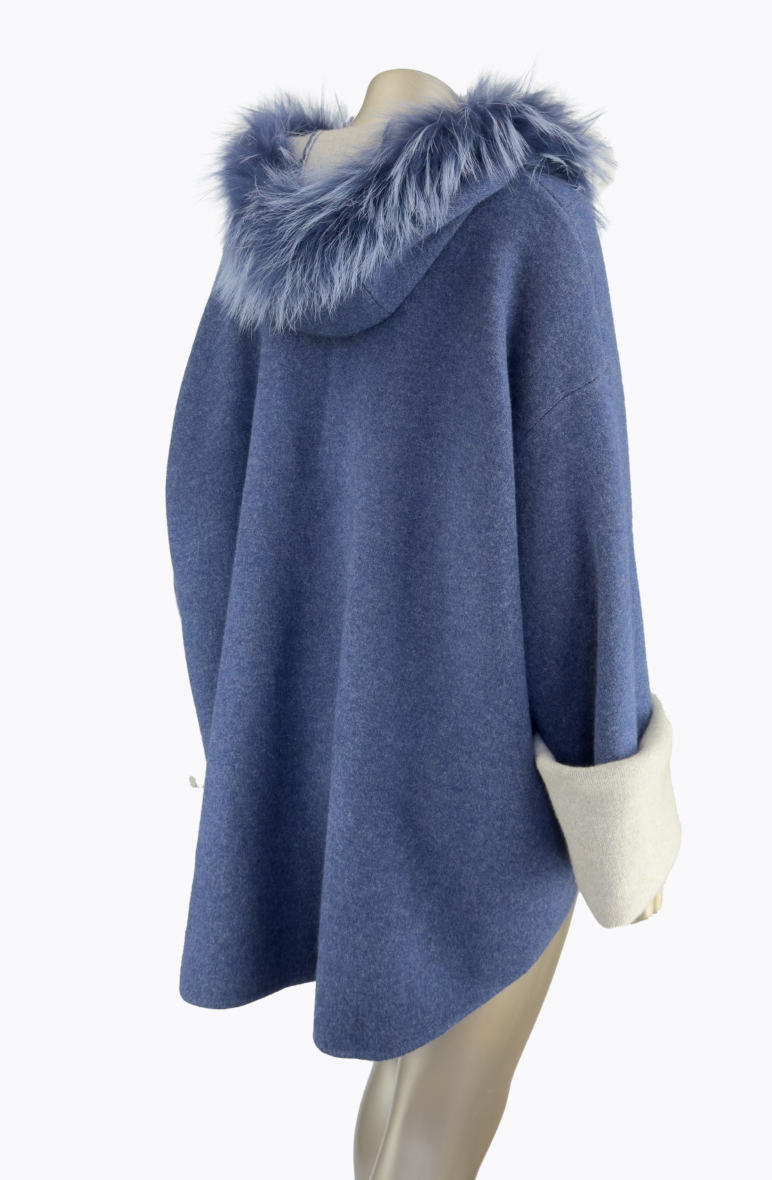 Outlet: Cashmere & Merino Hoodie With Fur Trim: One Size Only