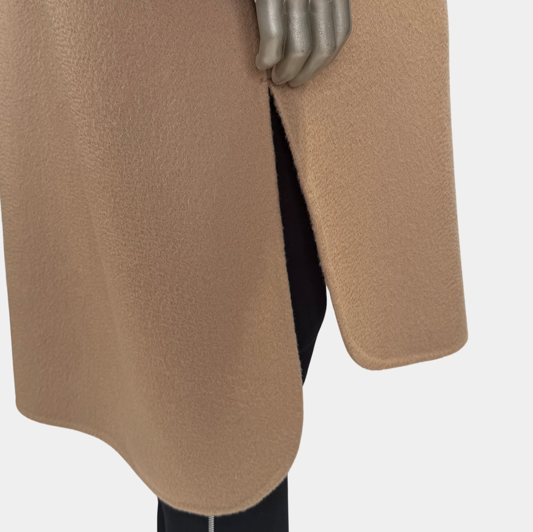 Outlet: Double Face Wool Shirt Tail Parka Camel: Size 10