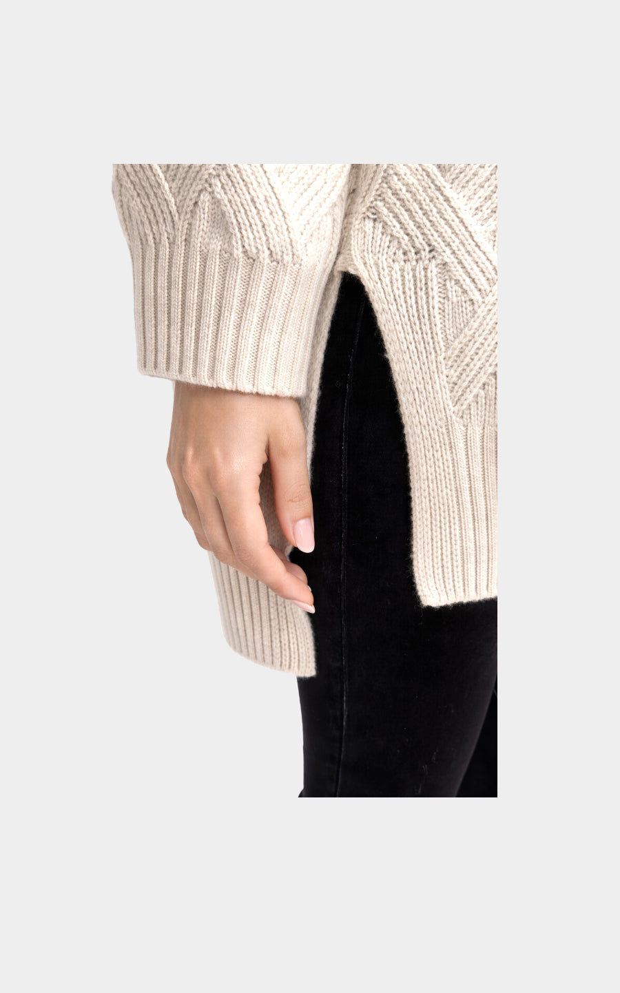 Outlet: Long Lattice Knit Jumper