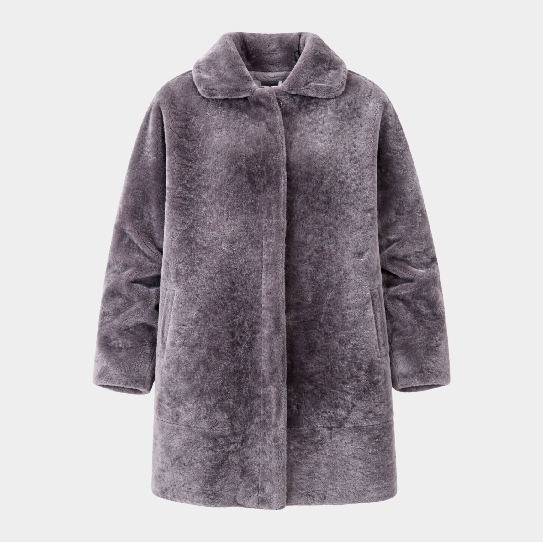 Reversible Shearling Boxy Jacket Moonbeam: Size 10