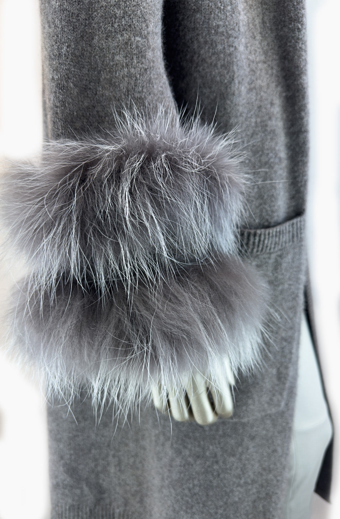 Outlet: Long Fur Trim, Cardi, Size 10