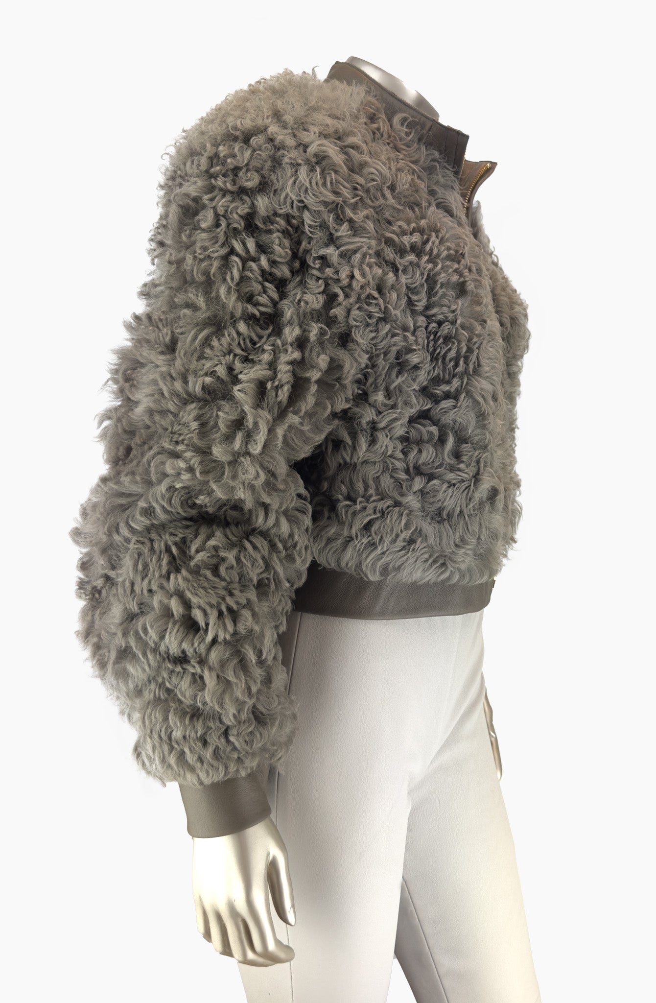 Outlet; Cropped Biker Curly Jacket Size:10