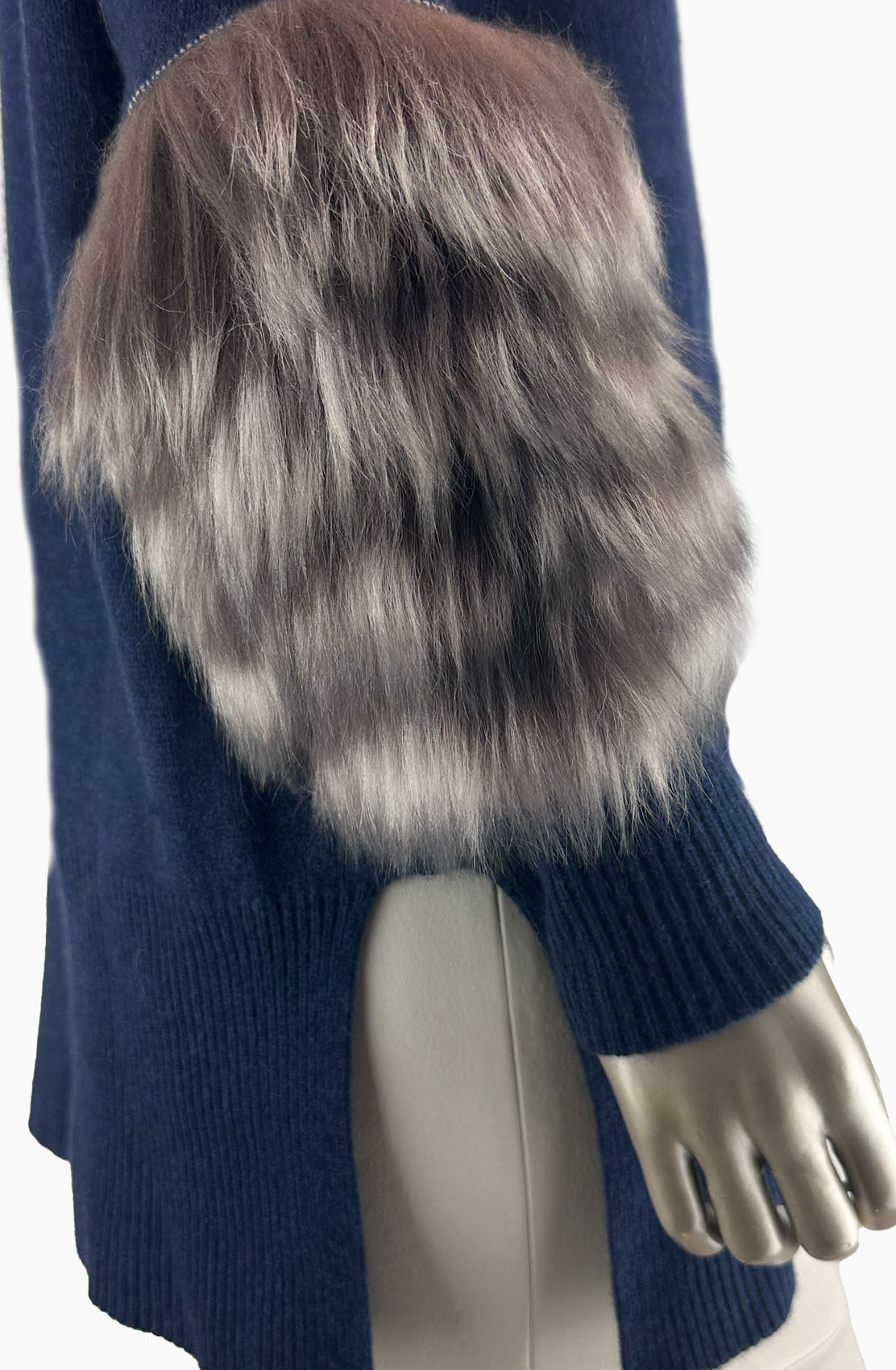 Outlet Fur Trim Sweater/ Size 10