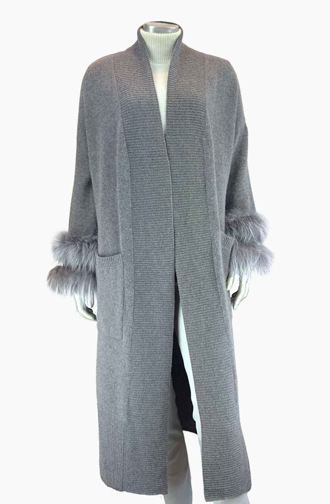 Outlet: Long Fur Trim, Cardi, Size 10