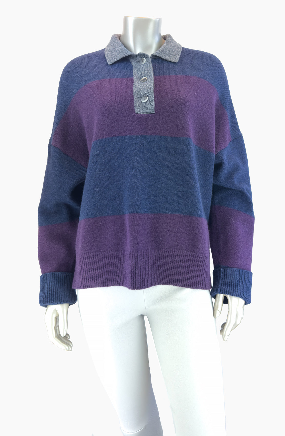 Outlet: Two Block Polo Jumper Long Sleeve/ Size 10