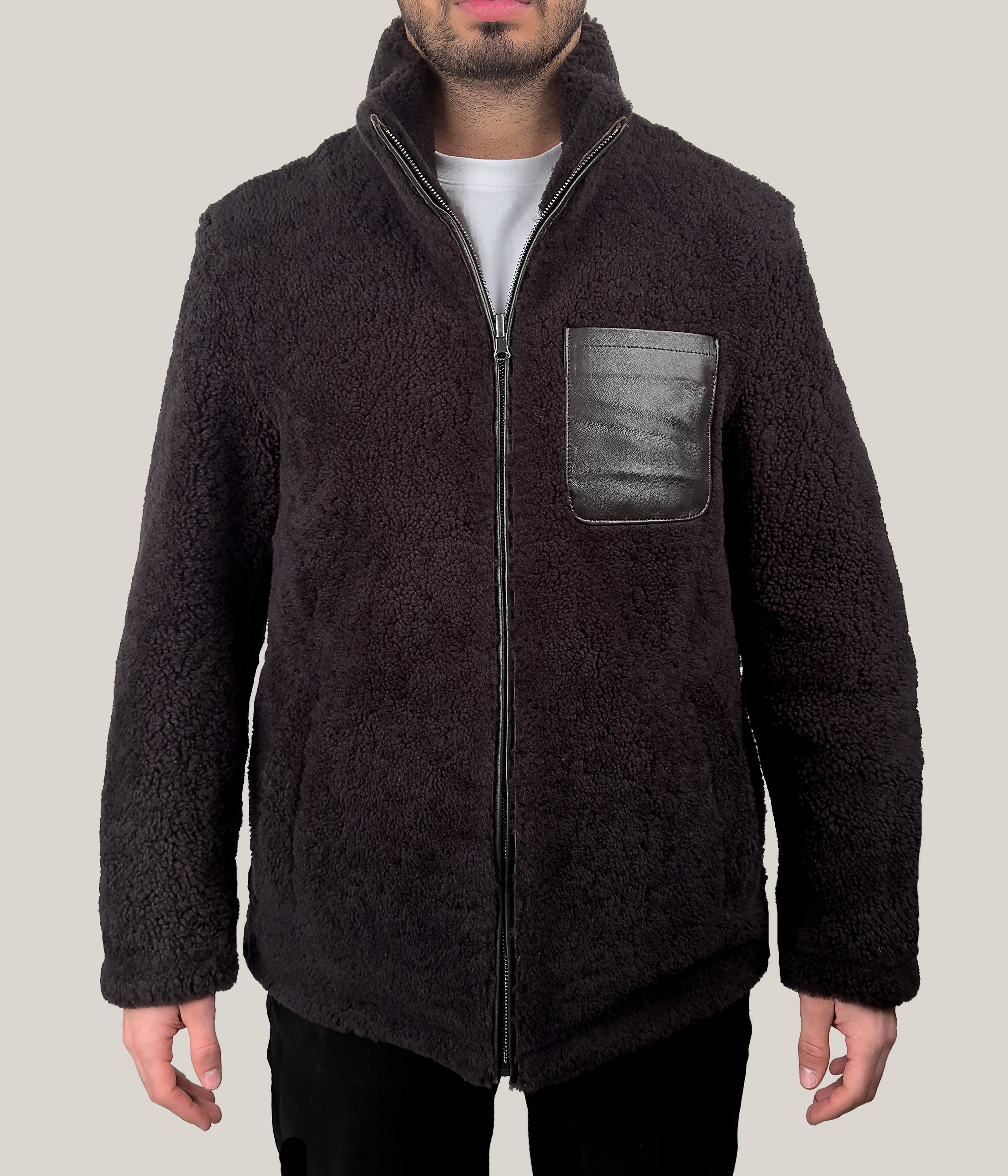 Max & Zac Reversible Curly Shearling Coat