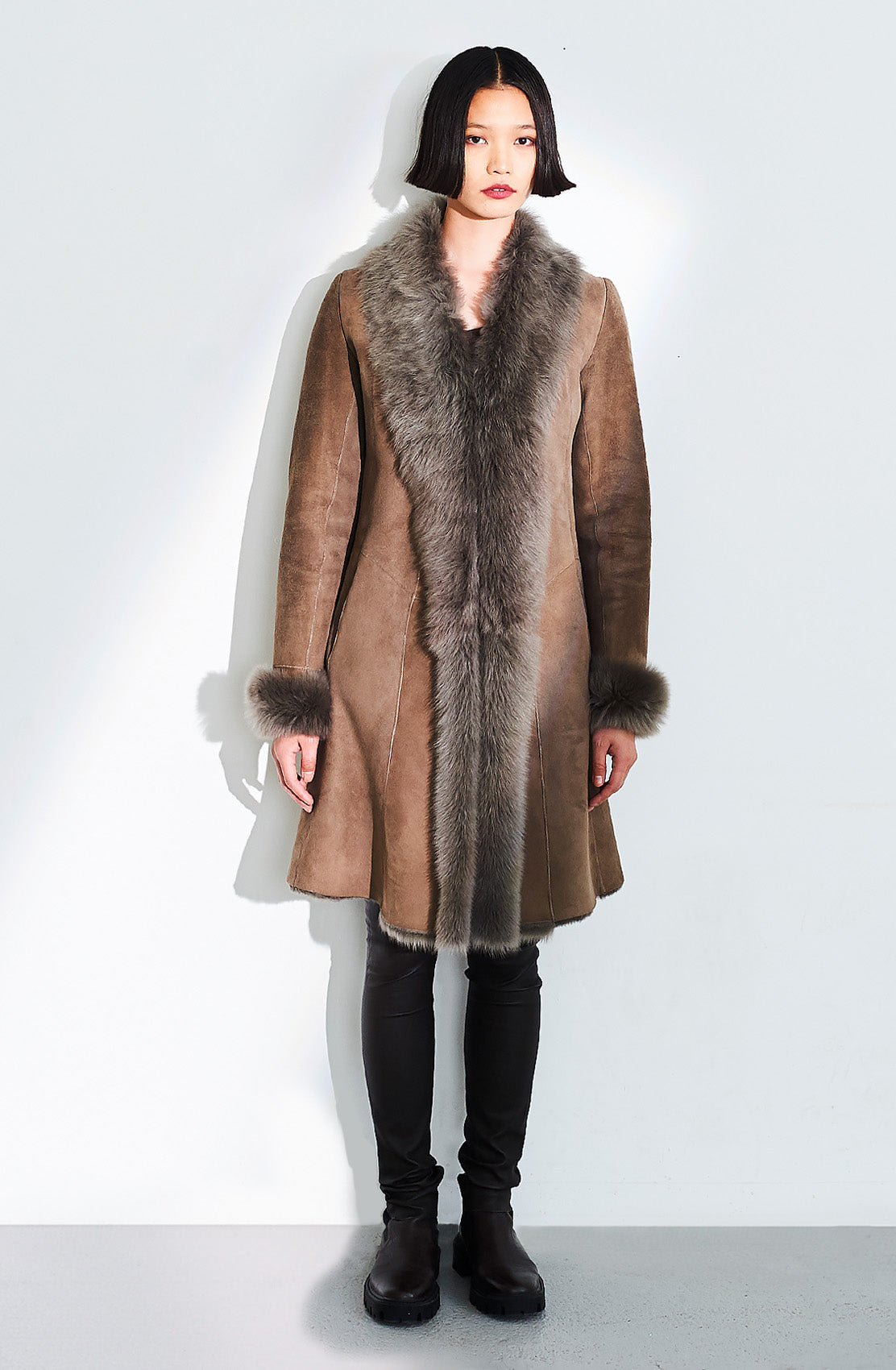 Three-Quarter Length Shearling Coat