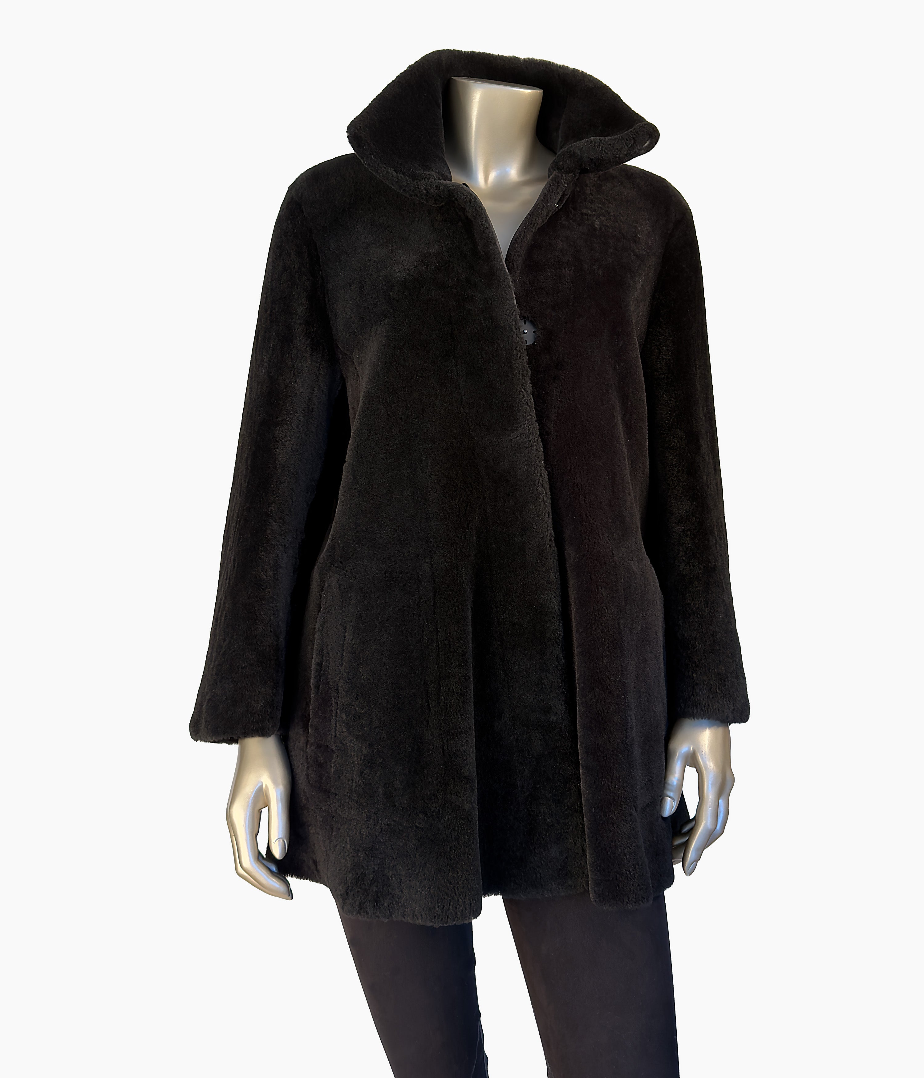 Reversible Shearling Boxy Coat Size:10