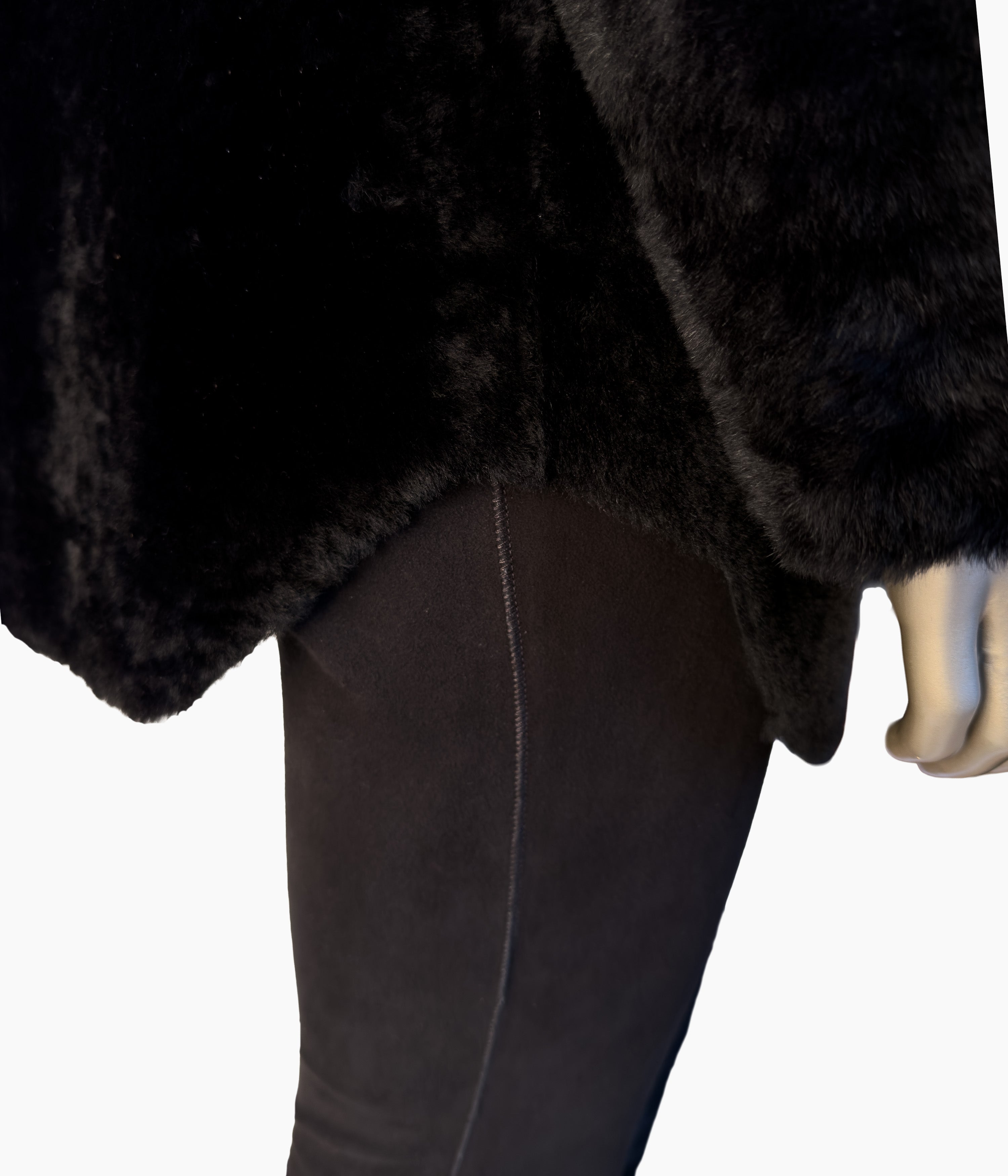 Reversible Round Neck Shearling Jacket Size:10